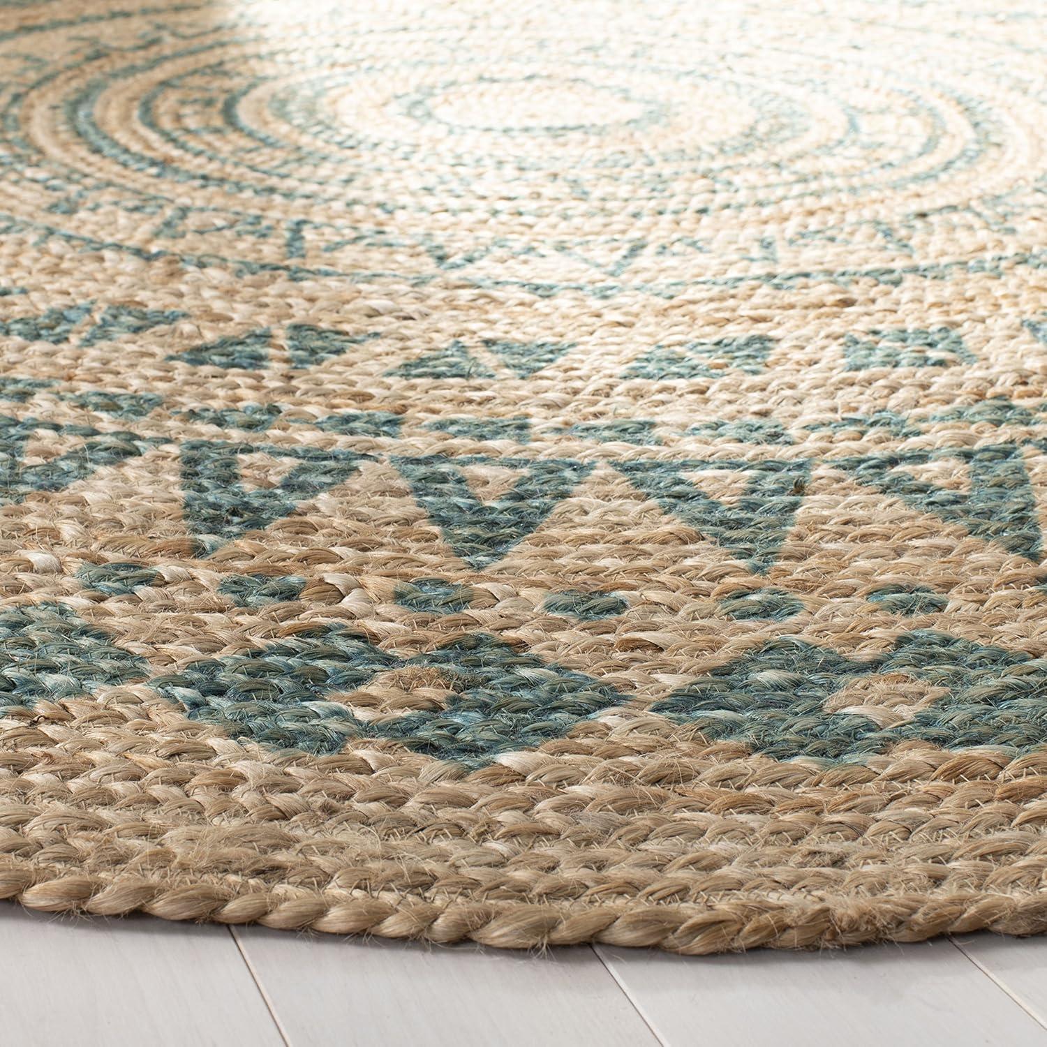 Natural Fiber NF802 Hand Woven Indoor Area Rug - Orange/Natural - 3' Round - Safavieh