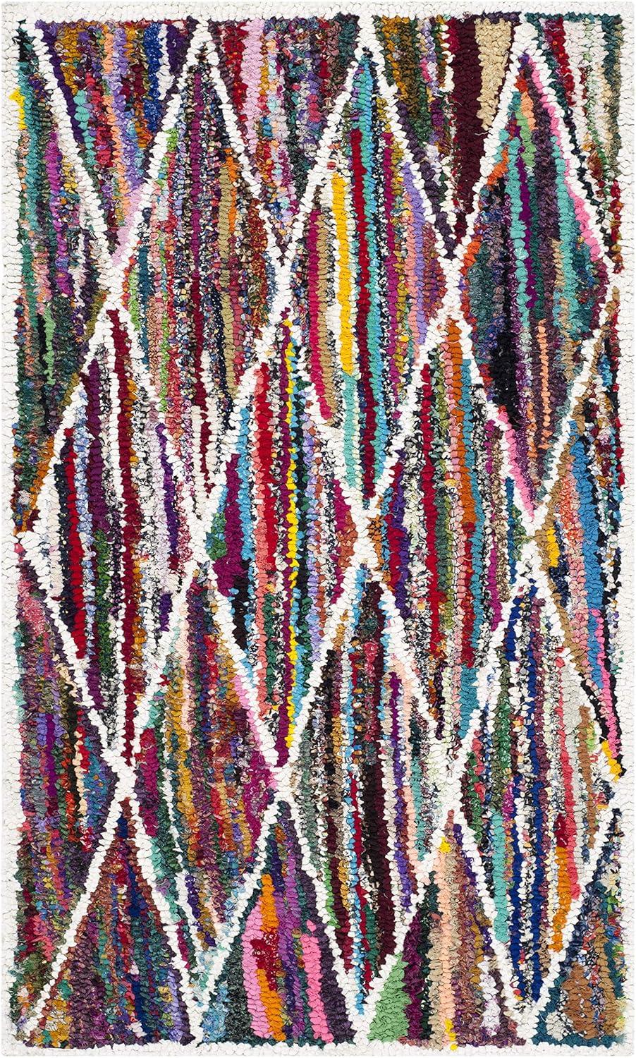 Handmade Multicolor Wool and Cotton Tufted Area Rug 2' x 3'