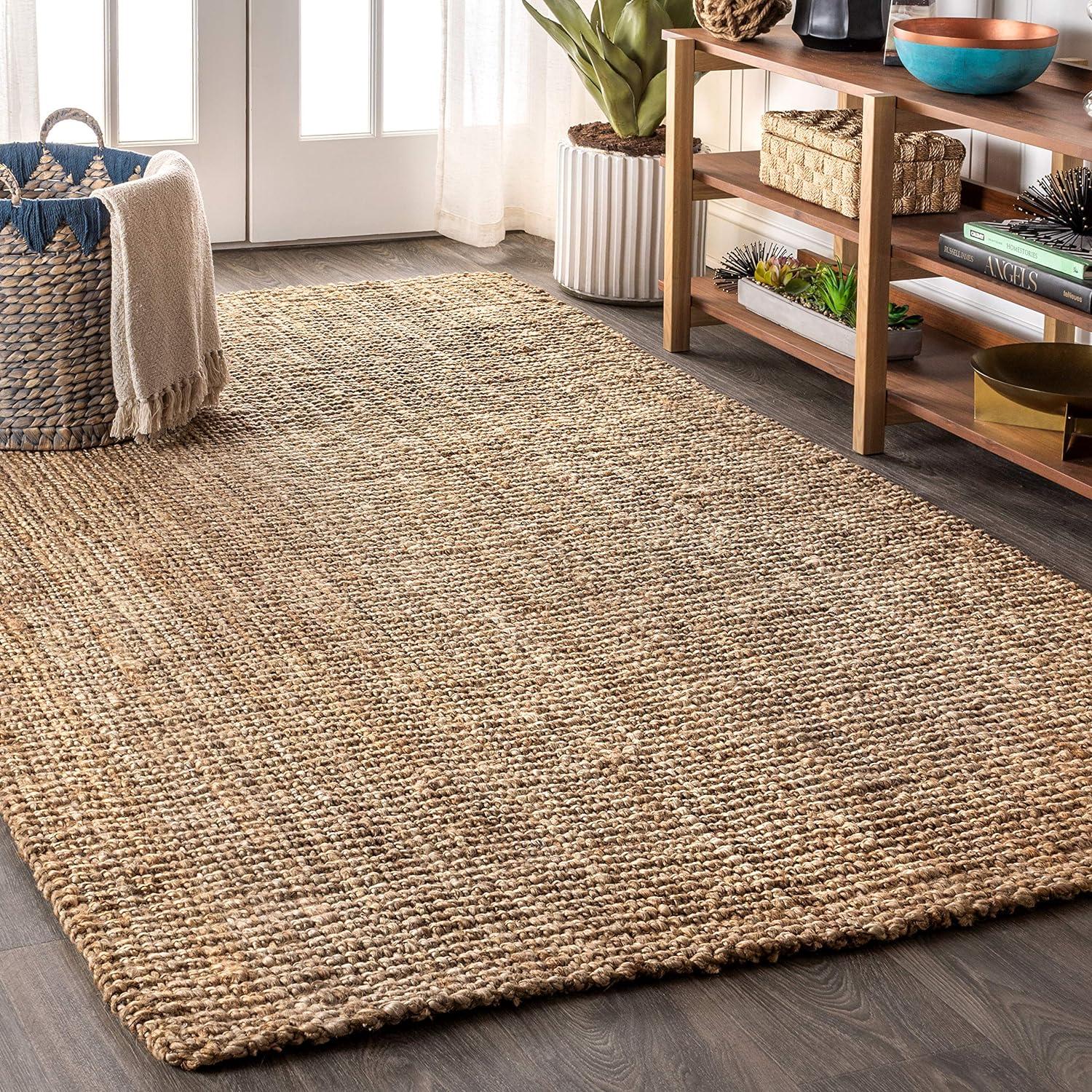 Pata Hand Woven Chunky Jute Indoor Area Rug - JONATHAN Y