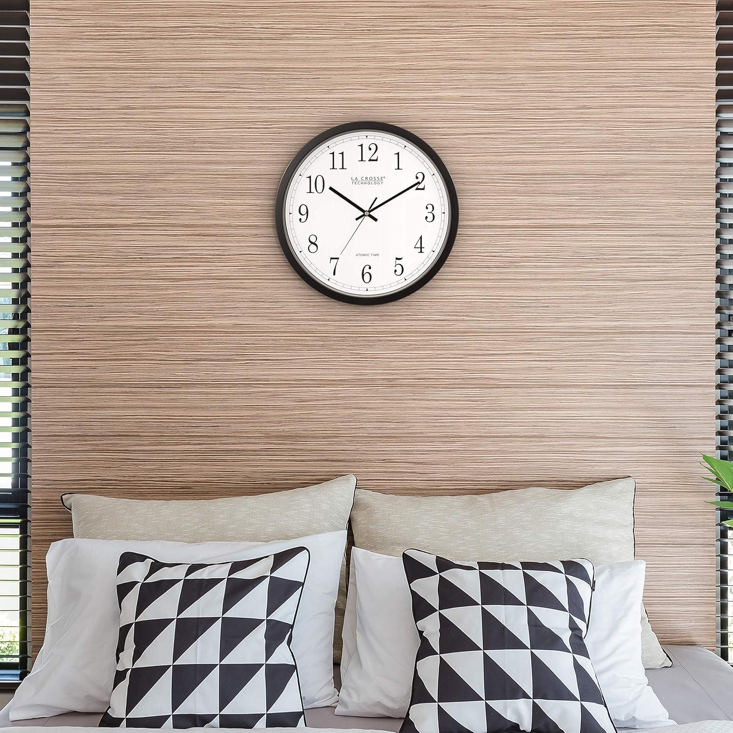 14-Inch Black and White Plastic Atomic Wall Clock