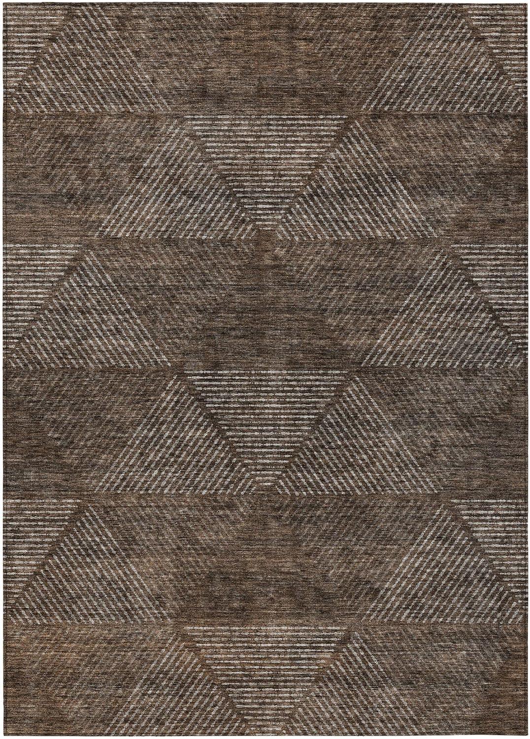 Addison Rugs Chantille Indoor/Outdoor Transitional Geometric Brown Washable Rectangle Rug, 2'6" x 3'10"