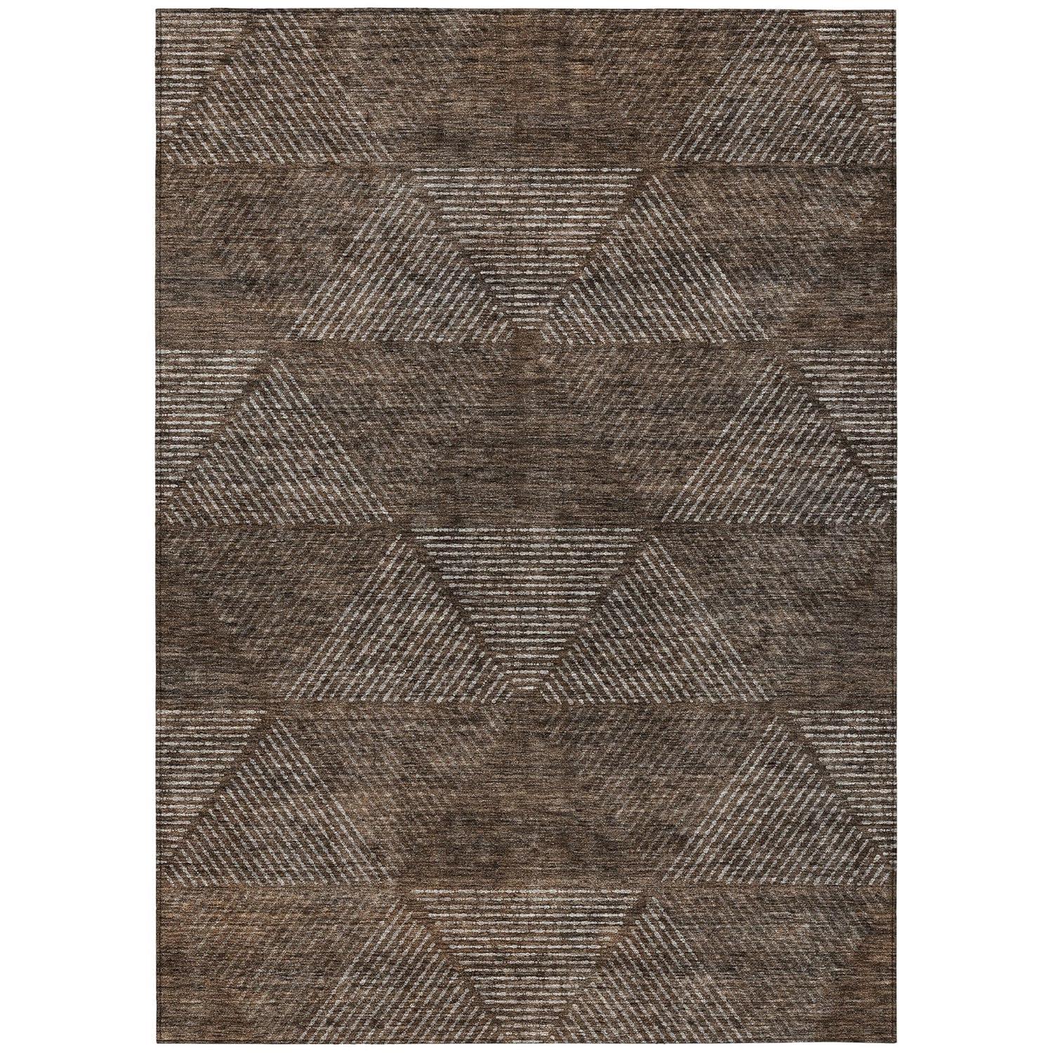 Addison Rugs Chantille Indoor/Outdoor Transitional Geometric Brown Washable Rectangle Rug, 2'6" x 3'10"