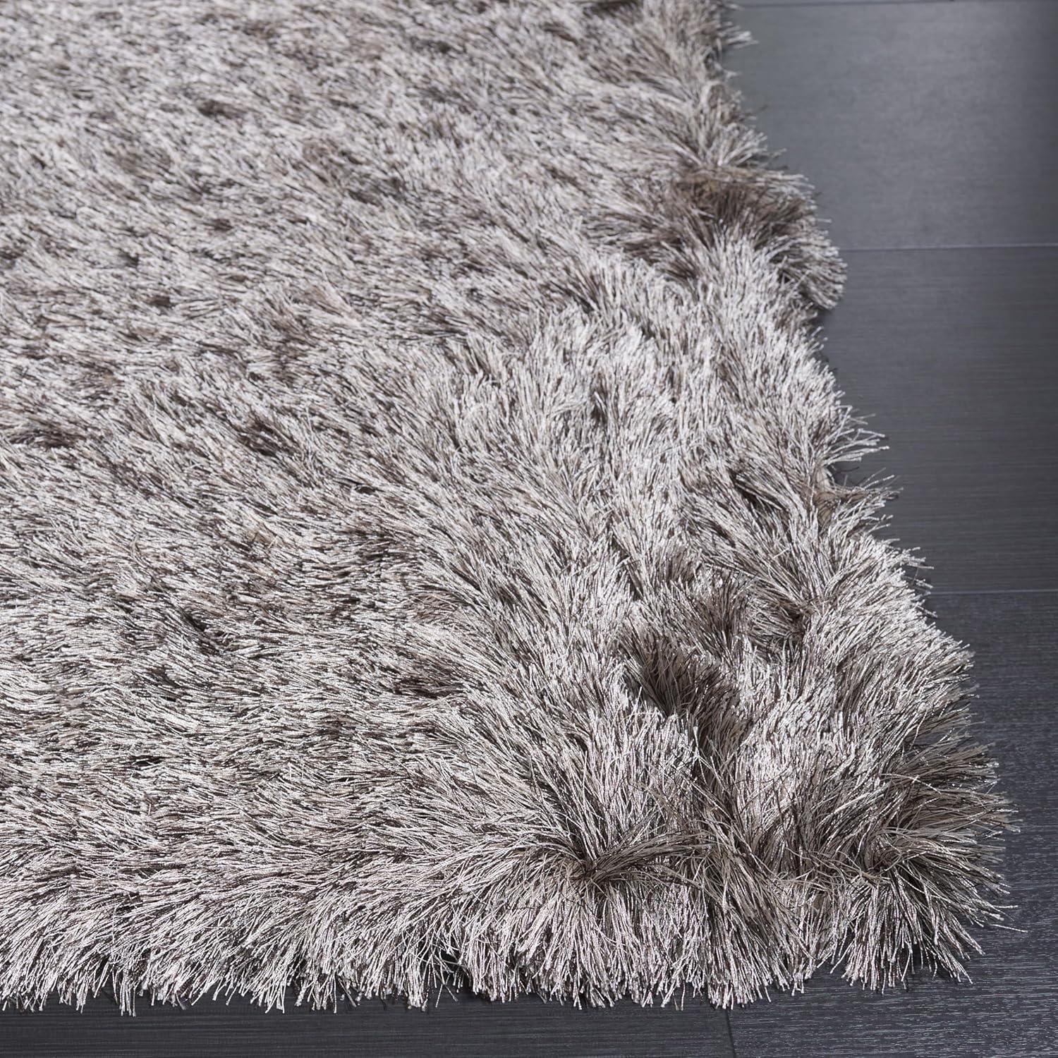 SAFAVIEH Paris Darwin Plush Polyester Shag Area Rug, Sable, 10' x 14'