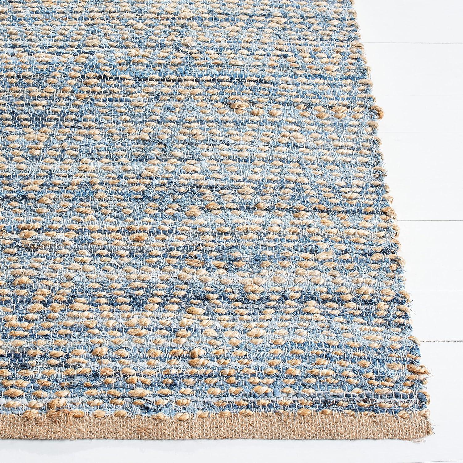 Cape Cod CAP350 Hand Woven Area Rug - Natural/Blue - 8'9"x11'9" - Safavieh.