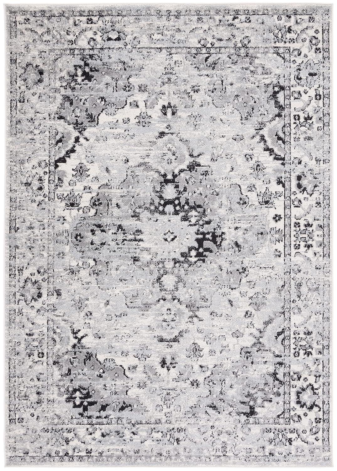 Madison MAD154 Power Loomed Indoor Area Rug - Grey/Black - 9'x12' - Safavieh