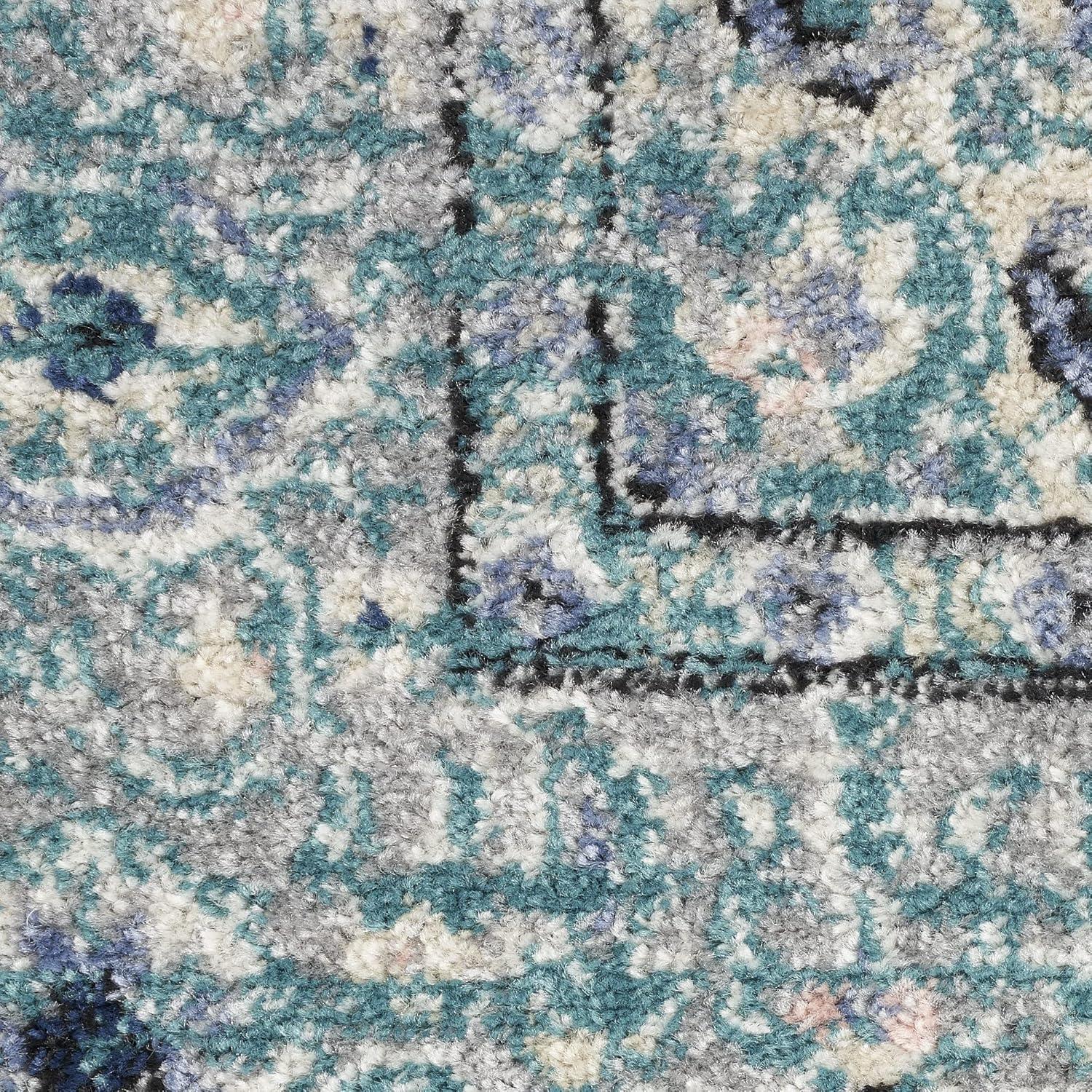 Nourison Passion Medallion Bohemian Indoor Rug Turquoise Grey 1'10" x 2'10"