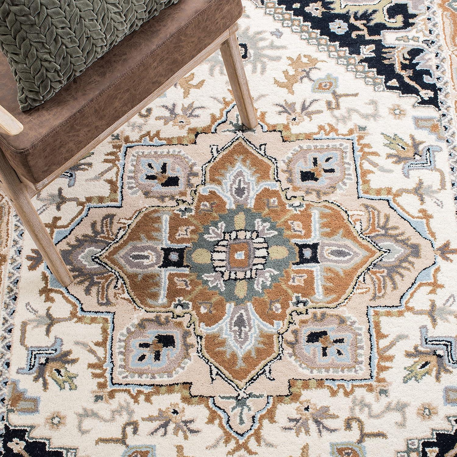Heritage HG625 Handmade Area Rug - 6'x6' - Red - Safavieh