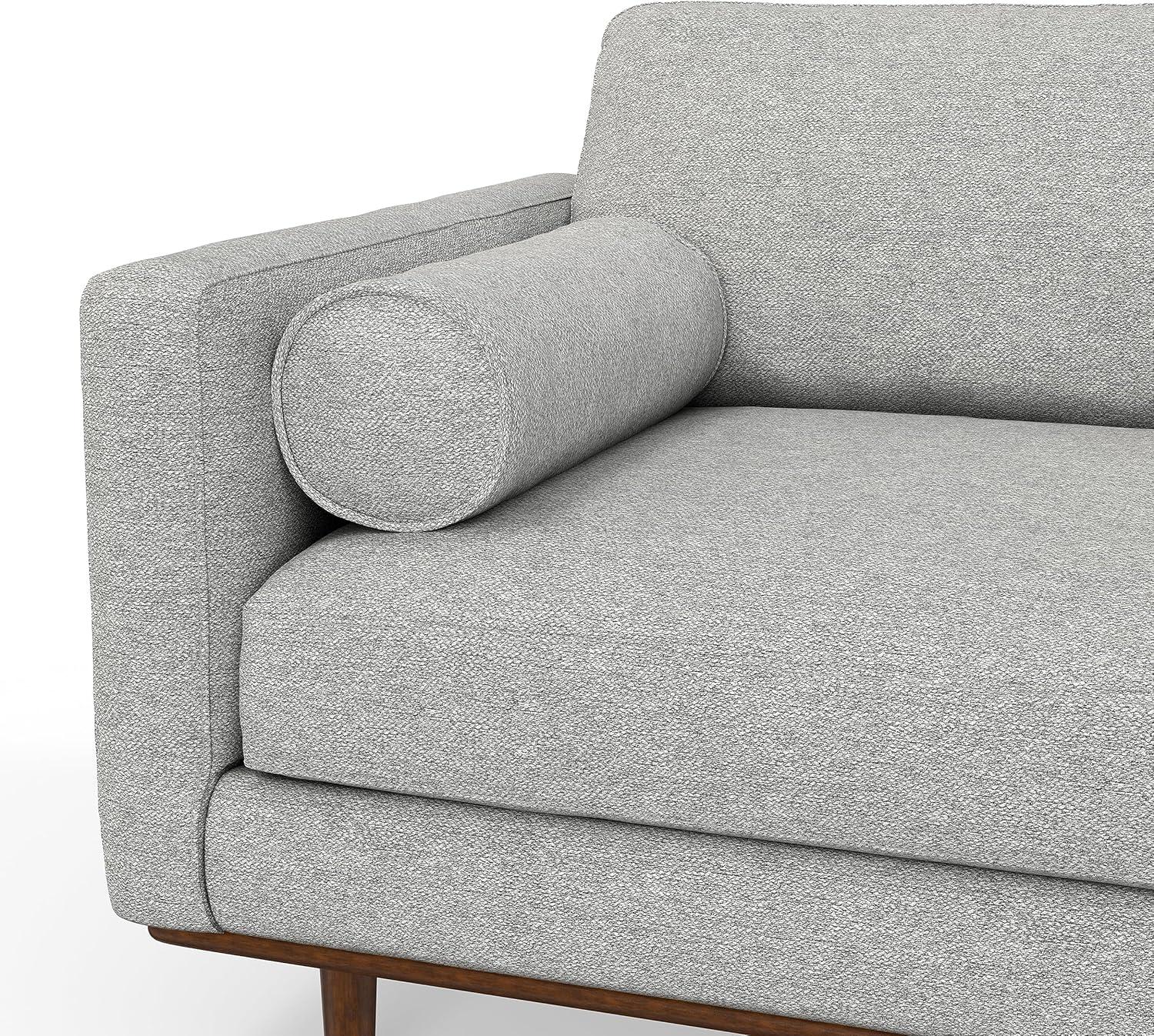 Simpli Home Morrison Mid-Century Modern 89 inch Wide Sofa in Mist Grey Woven-Blend Fabric