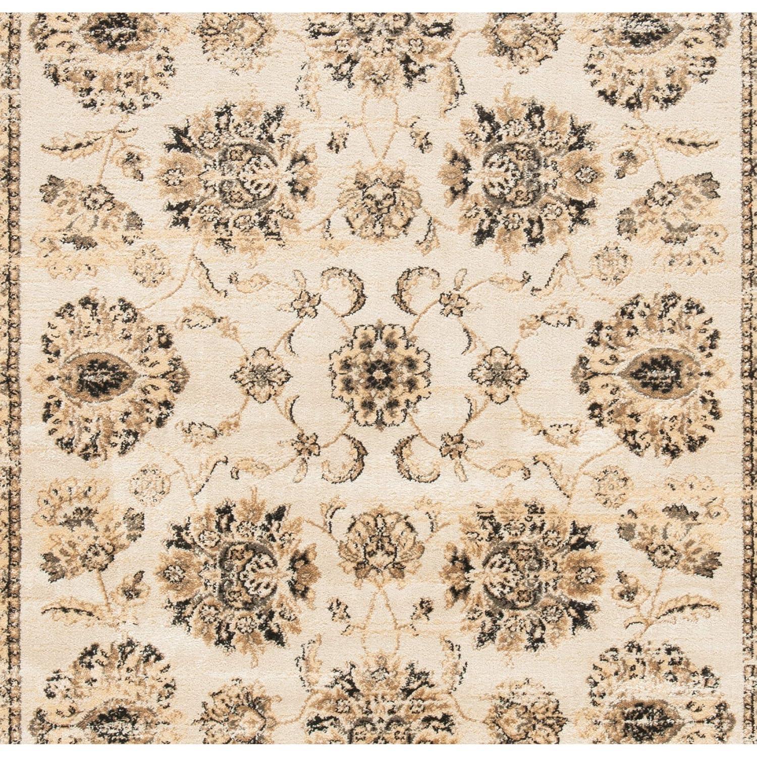 SAFAVIEH Vintage Jessamine Traditional Area Rug, Ivory/Black, 4' x 5'7"