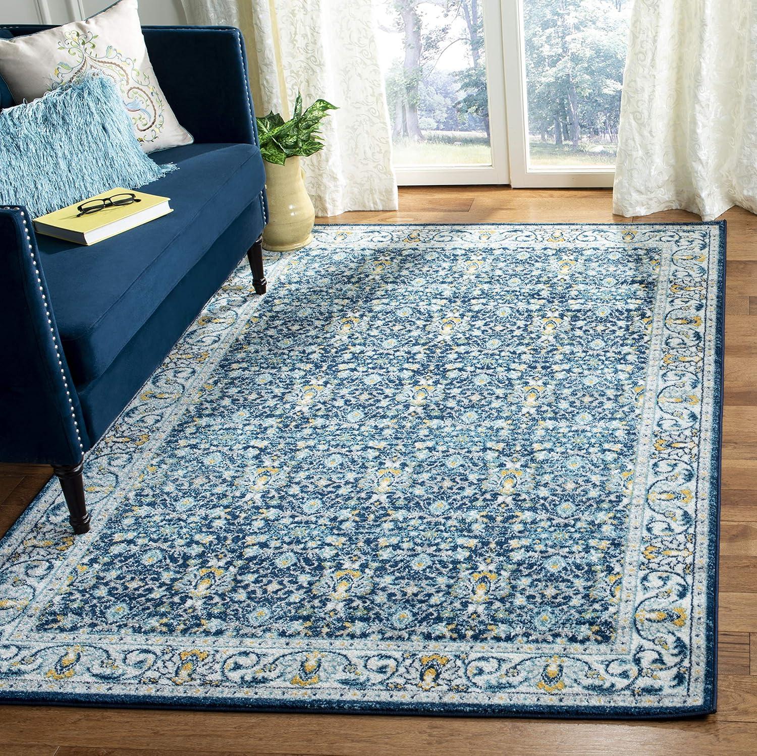 Madison MAD151 Power Loomed Indoor Area Rug - Navy/Creme - 9'x12' - Safavieh