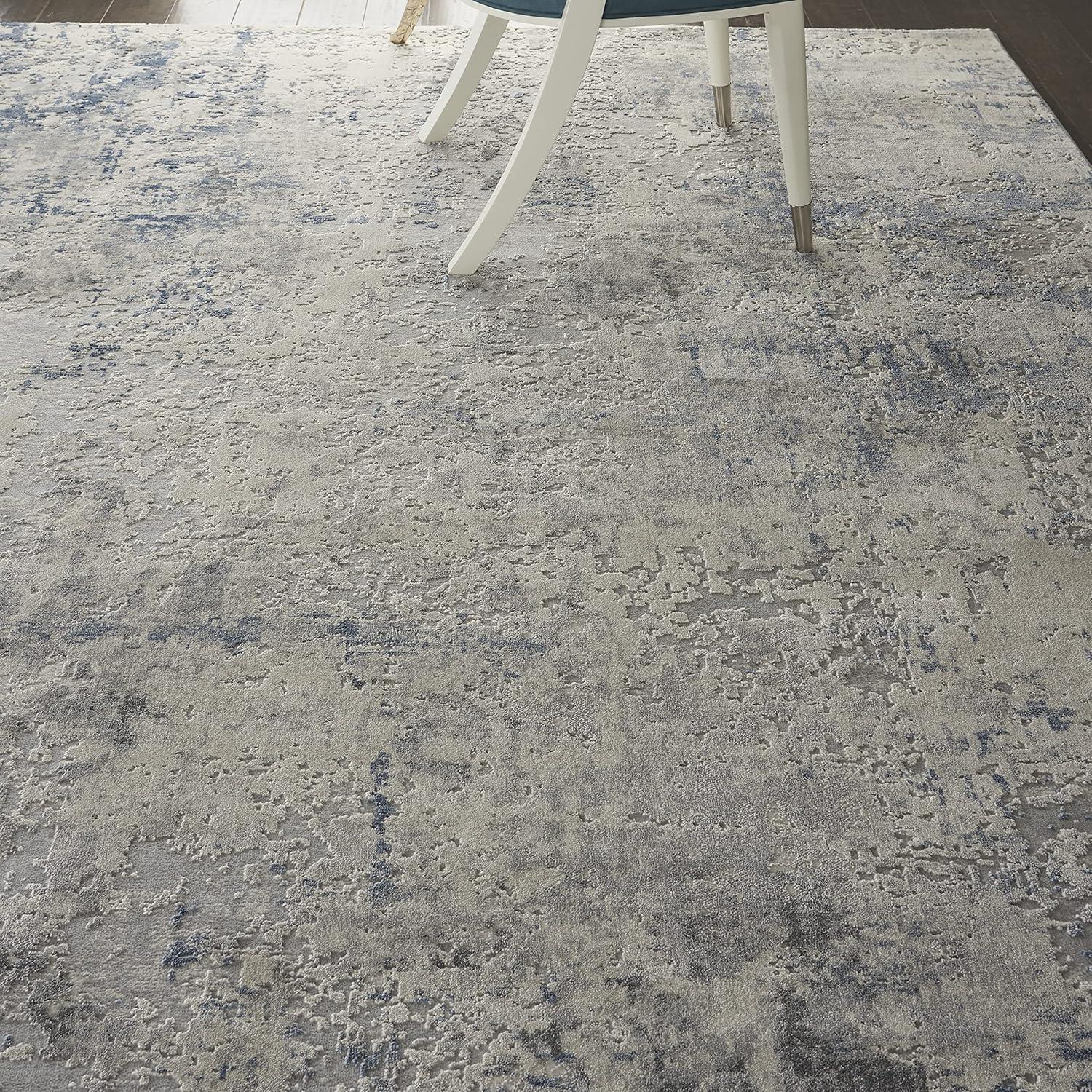 Modern Chic Abstract Gray Ivory Synthetic 7'10" x 10'6" Area Rug