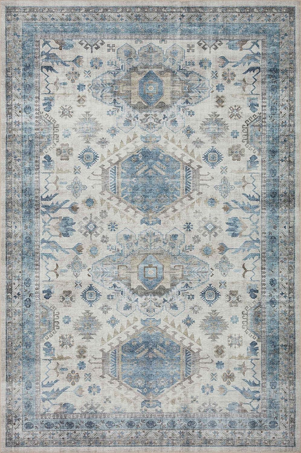 Loloi II Heidi Collection HEI-04 Ivory / Ocean, Southwestern Area Rug 2'-3" x 3'-9"