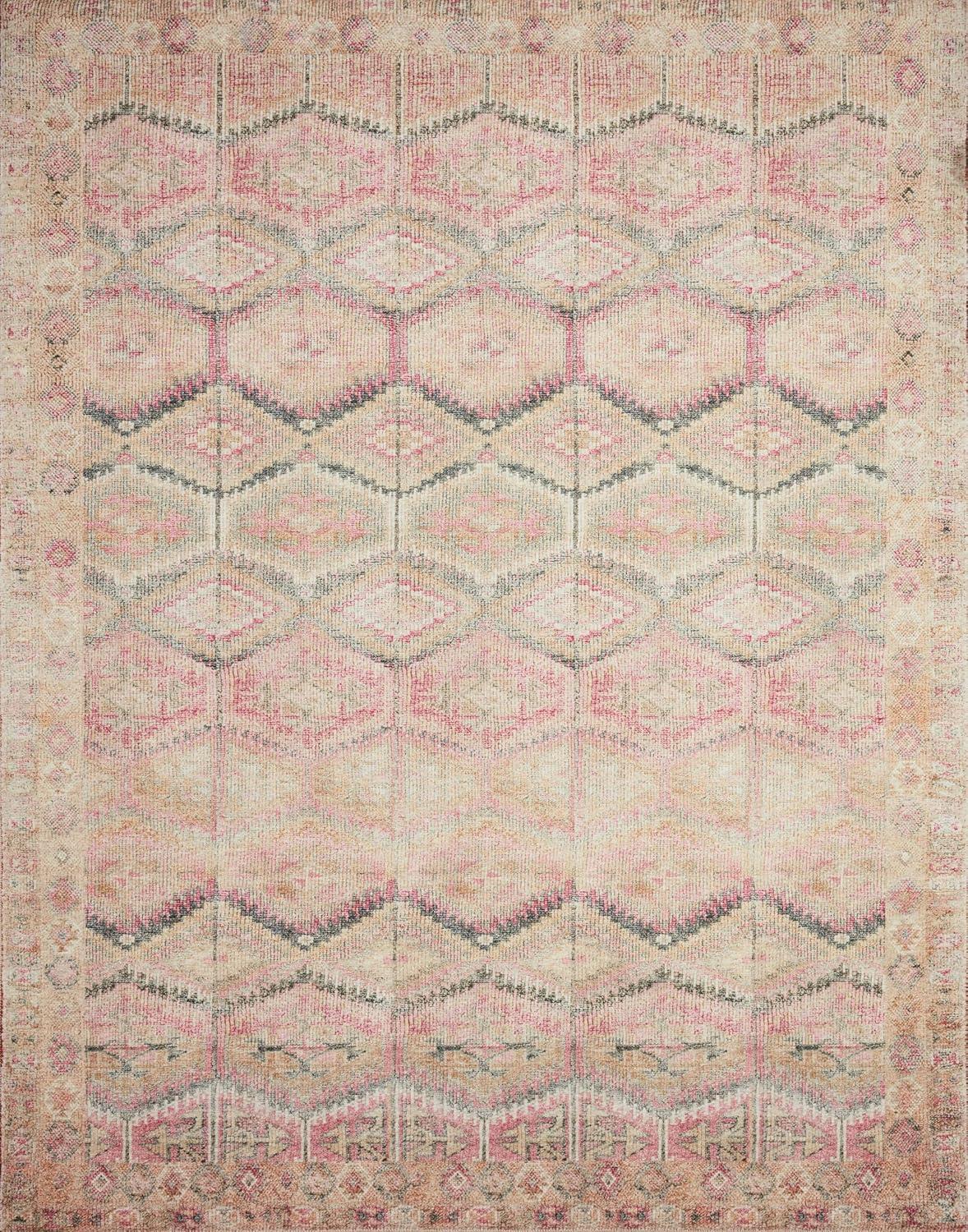 Layla Pink and Lagoon Vintage Distressed 9' x 12' Area Rug