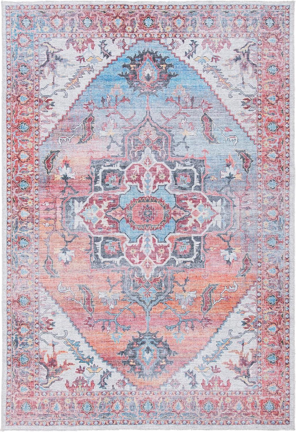 Katelyn Oriental Pink/Blue/Black/Ivory Area Rug