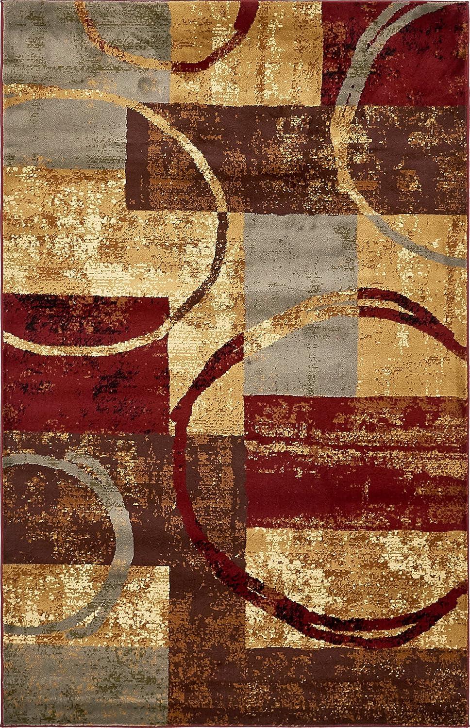 Unique Loom Barista Collection Area Rug - Kouillou (5' 1" x 8' Rectangle Multi/Brown)