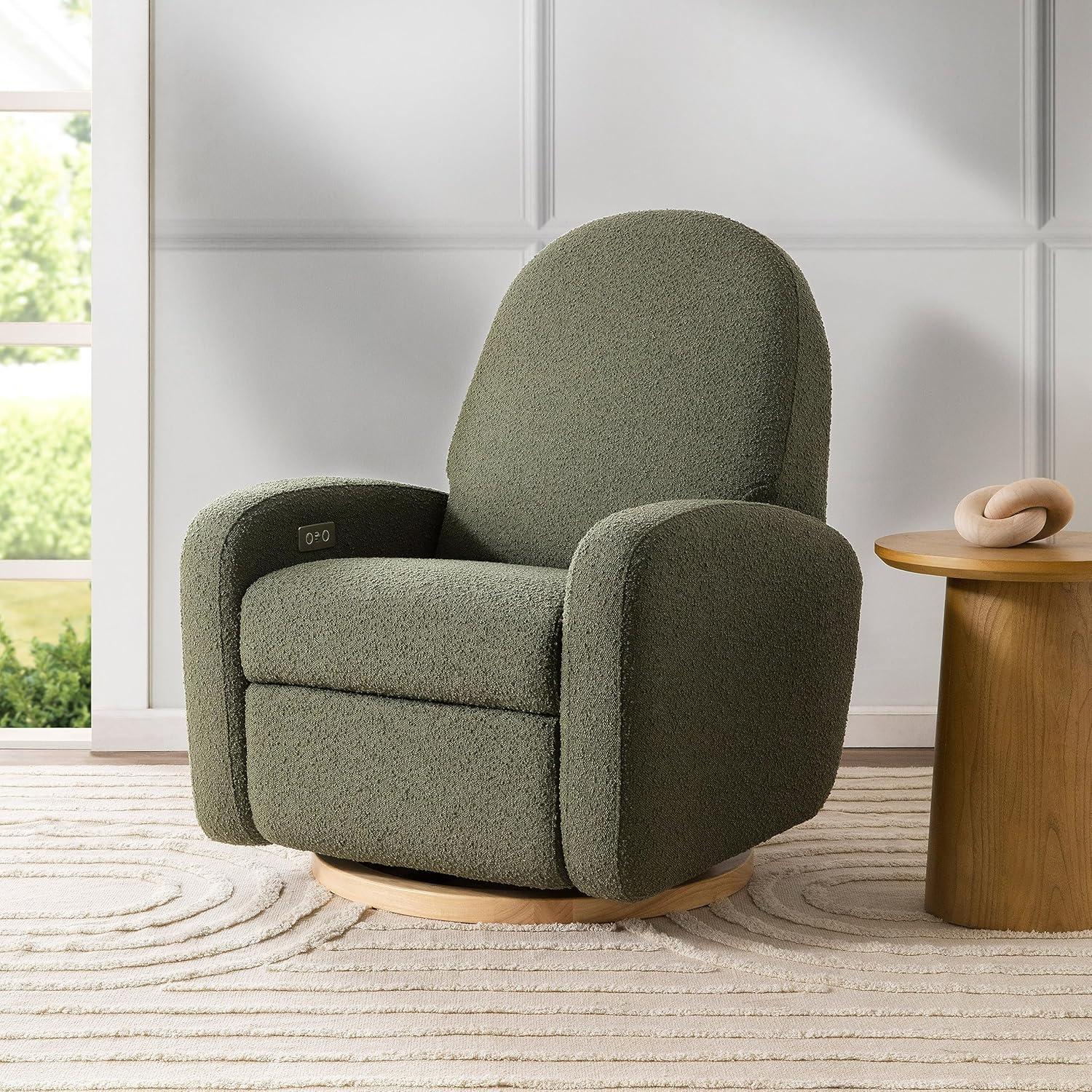 Nami Electronic Recliner and Swivel Glider Recliner in Shearling with USB port