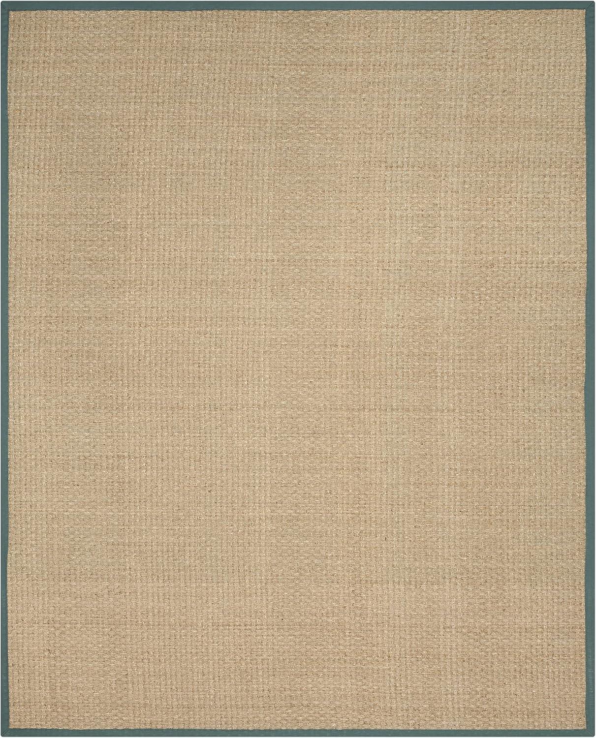 SAFAVIEH Natural Fiber Arbor Border Area Rug, Natural/Light Blue, 10' x 14'