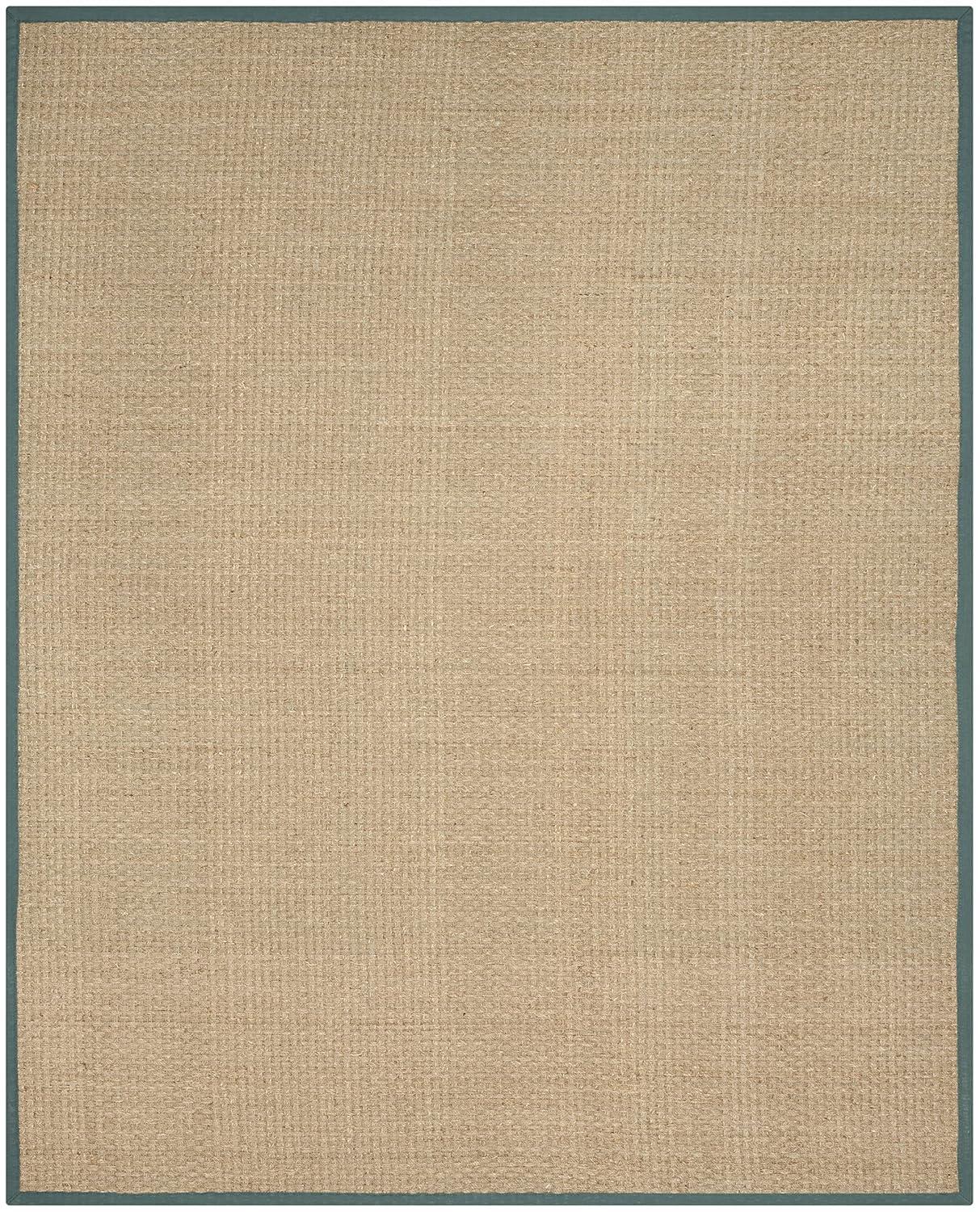 SAFAVIEH Natural Fiber Arbor Border Area Rug, Natural/Light Blue, 10' x 14'