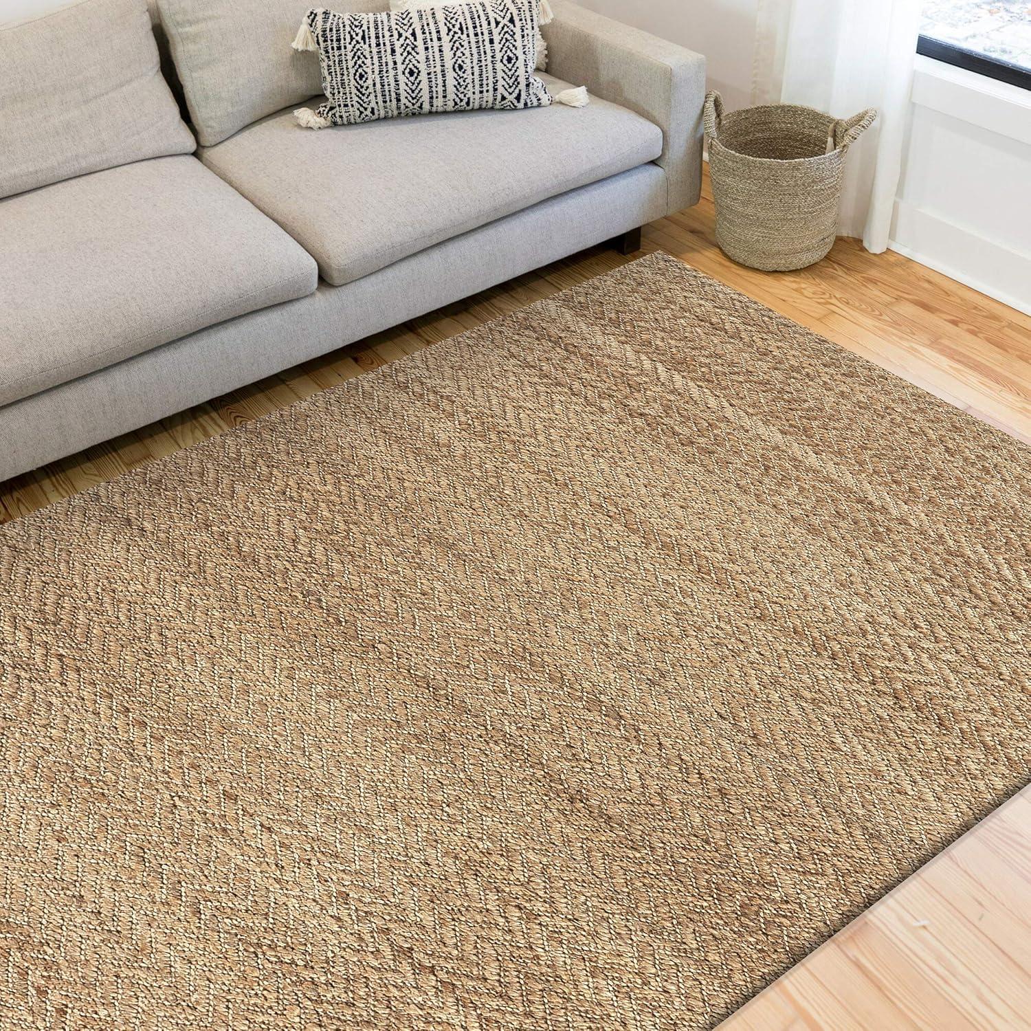 Handcrafted Natural Jute Rectangular 5' x 7' Area Rug