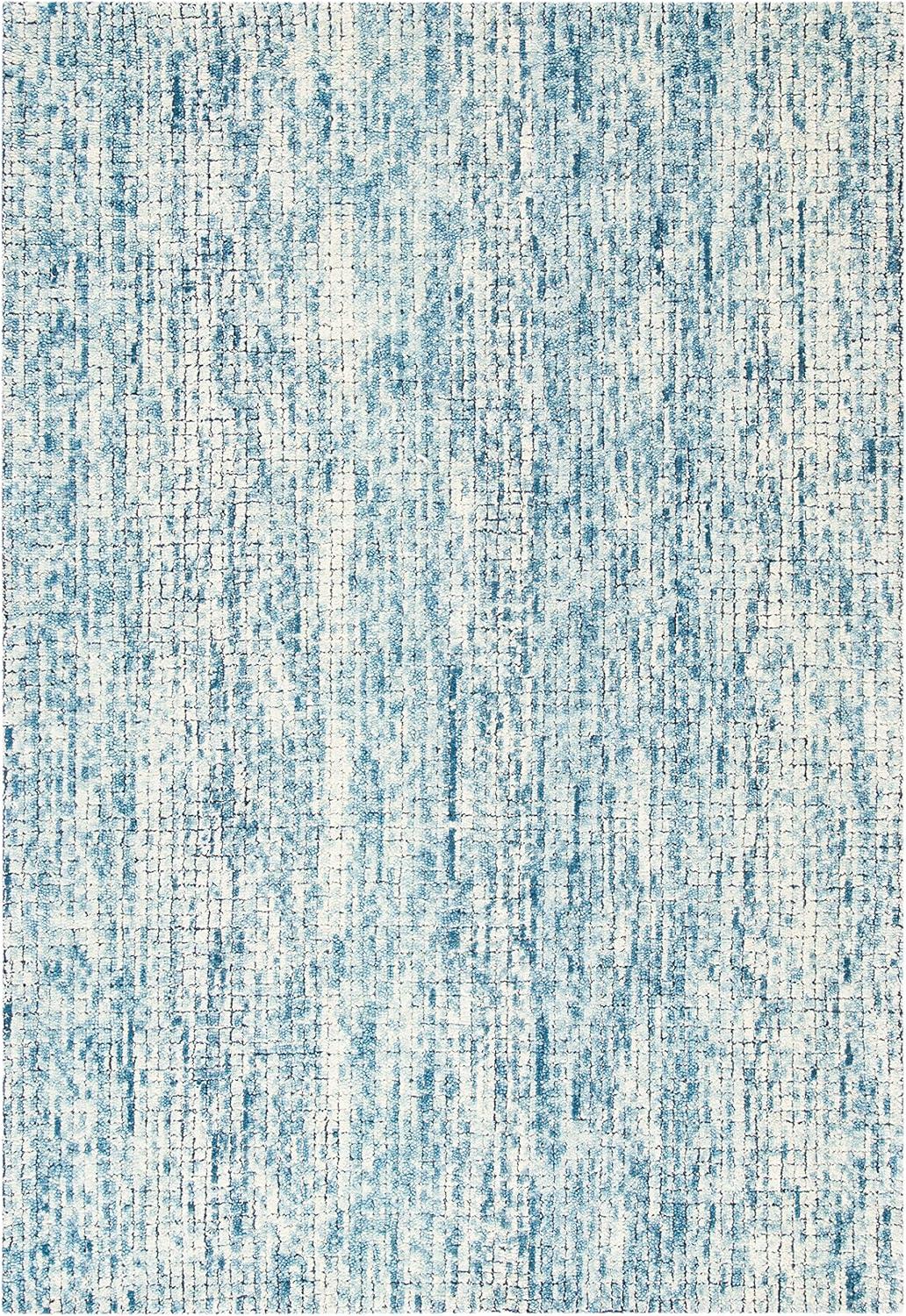 Abstract ABT473 Hand Tufted Area Rug - Ivory/Navy - 4' X 6' - Safavieh.