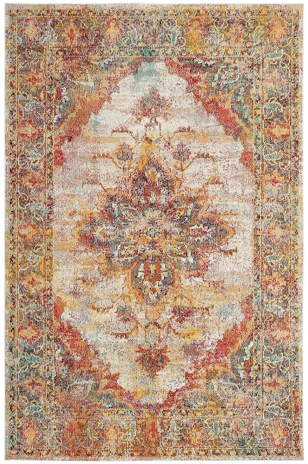 Crystal CRS508 Power Loomed Area Rug - Cream/Rose - 5'x8' - Safavieh.