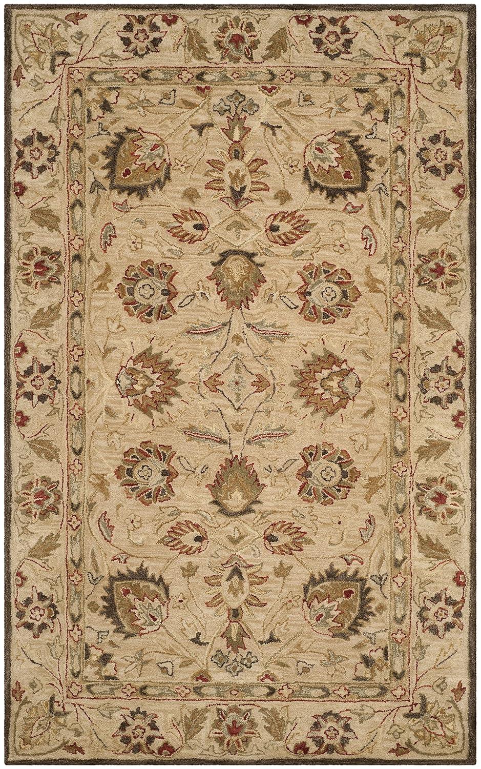 Antiquity AT812 Hand Tufted Indoor Area Rug - Beige/Beige - 4'x6' - Safavieh