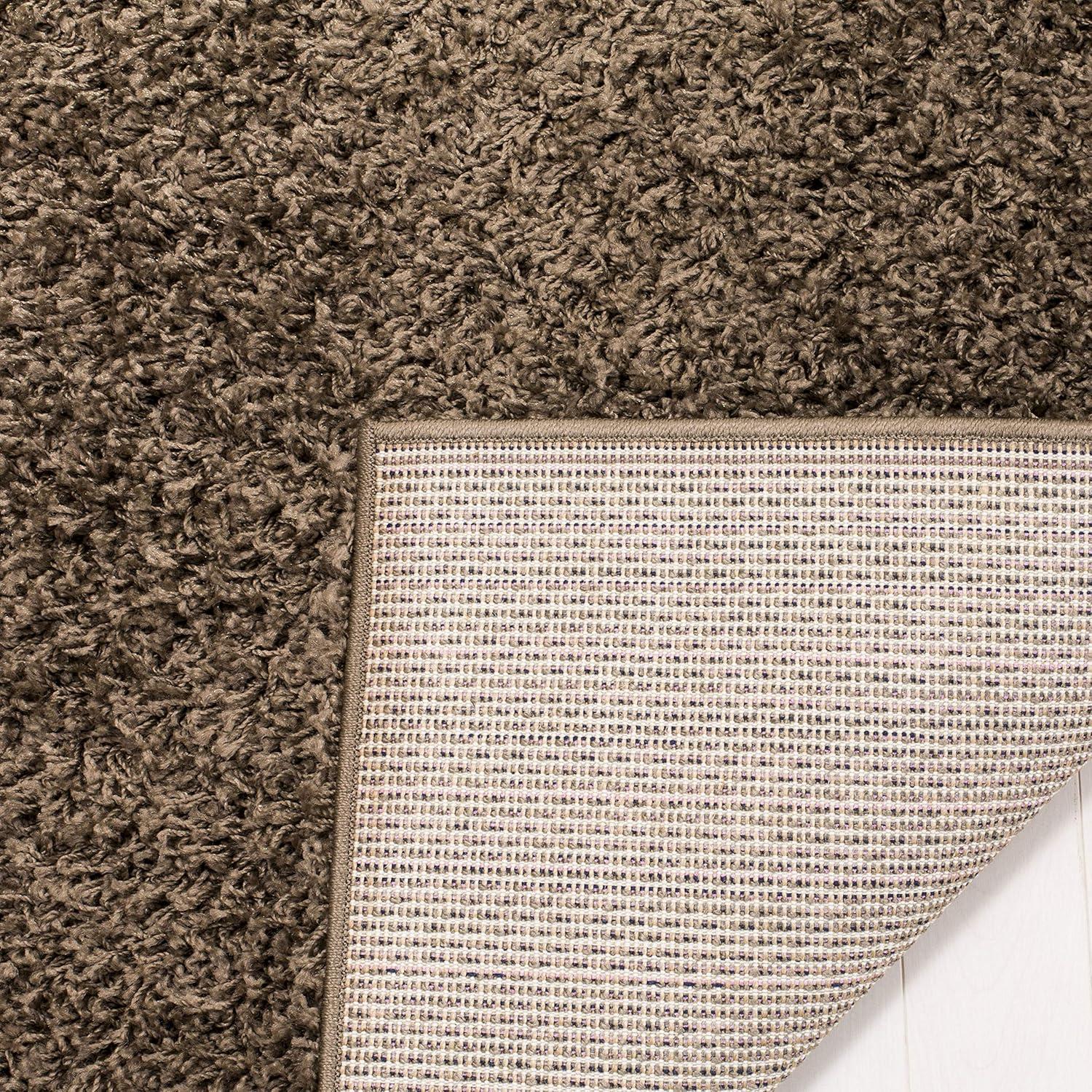 Athens Shag SGA119 Power Loomed Area Rug - Taupe - 6'7"x6'7" - Safavieh.