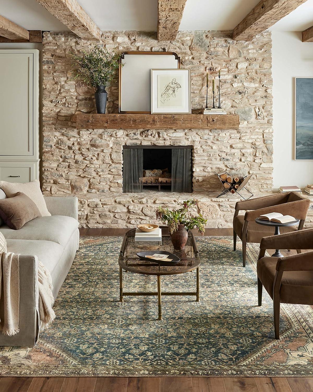 Banks I Rug by Magnolia Home by Joanna Gaines x Loloi - Denim and Clay / 2' x 5'