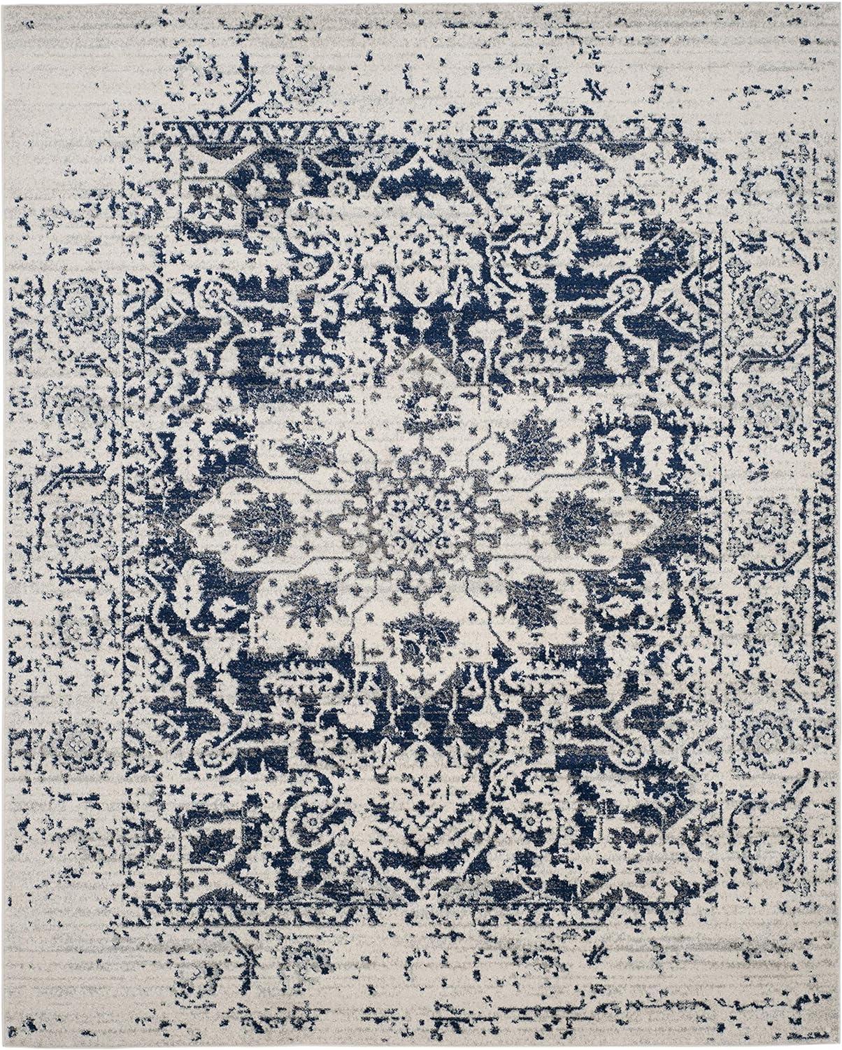 SAFAVIEH Madison Katina Traditional Area Rug, Cream/Navy, 11' x 15'