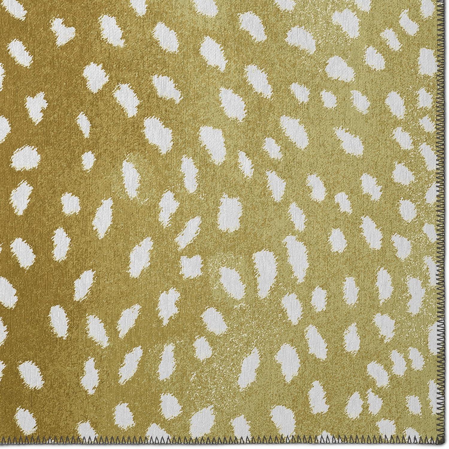 Gilded Gold 30"x20" Ultra-Soft Chenille Flat Woven Rug