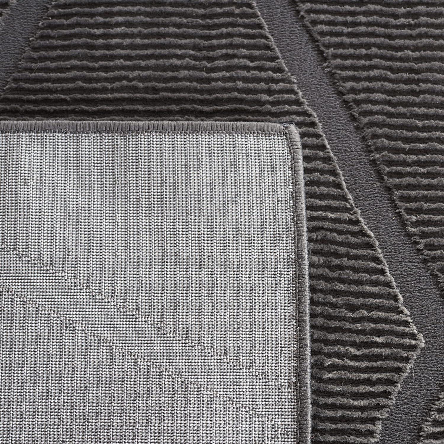 SAFAVIEH Revive Lorrin Diamond Polyester Area Rug, Charcoal, 9' x 12'