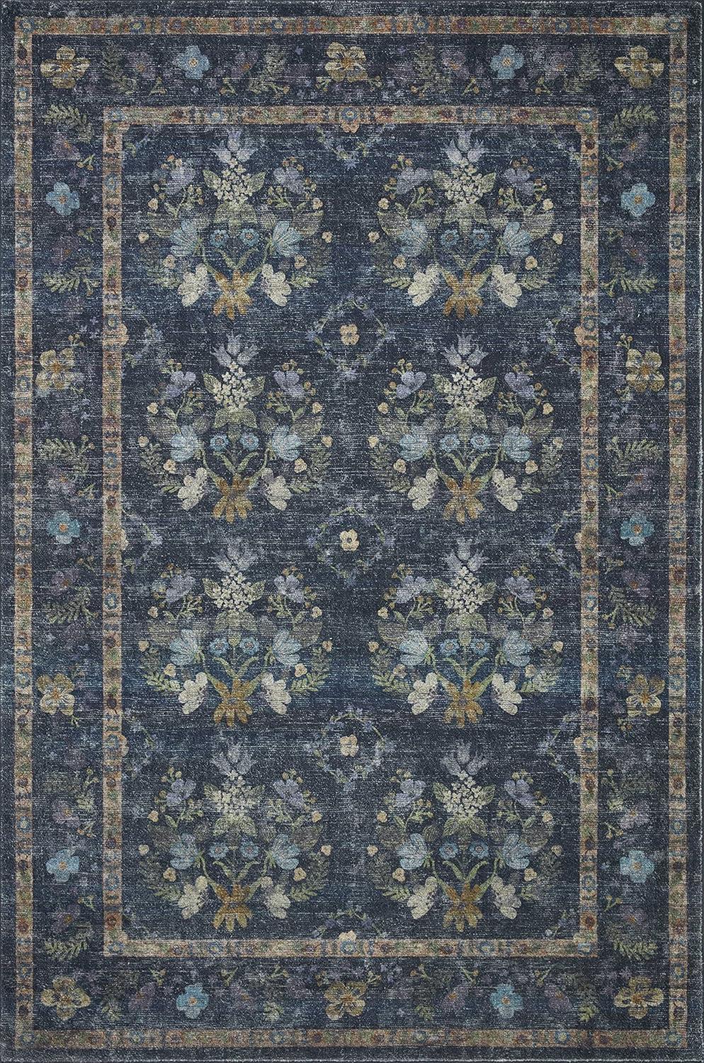 Rifle Paper Co. x Loloi Courtyard Navy Area Rug feat. CloudPile