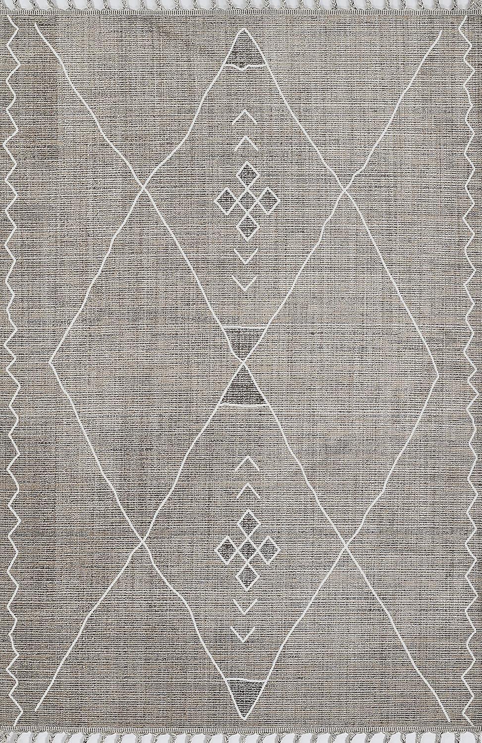 Momeni Rabat Polyester Grey Area Rug 5'3" X 7'6"