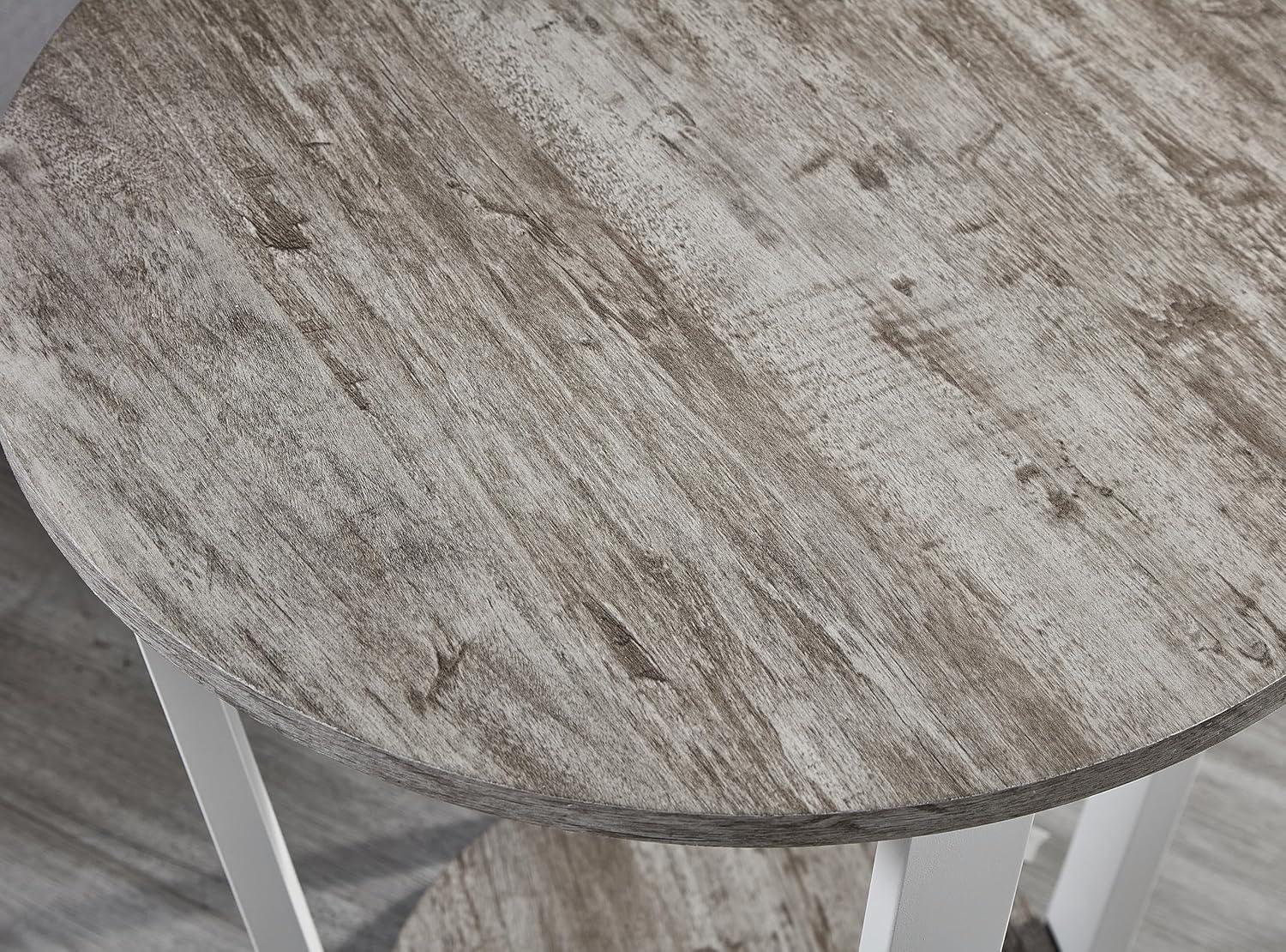 Home Decor Elysian Contemporary Round End Table With Shelf