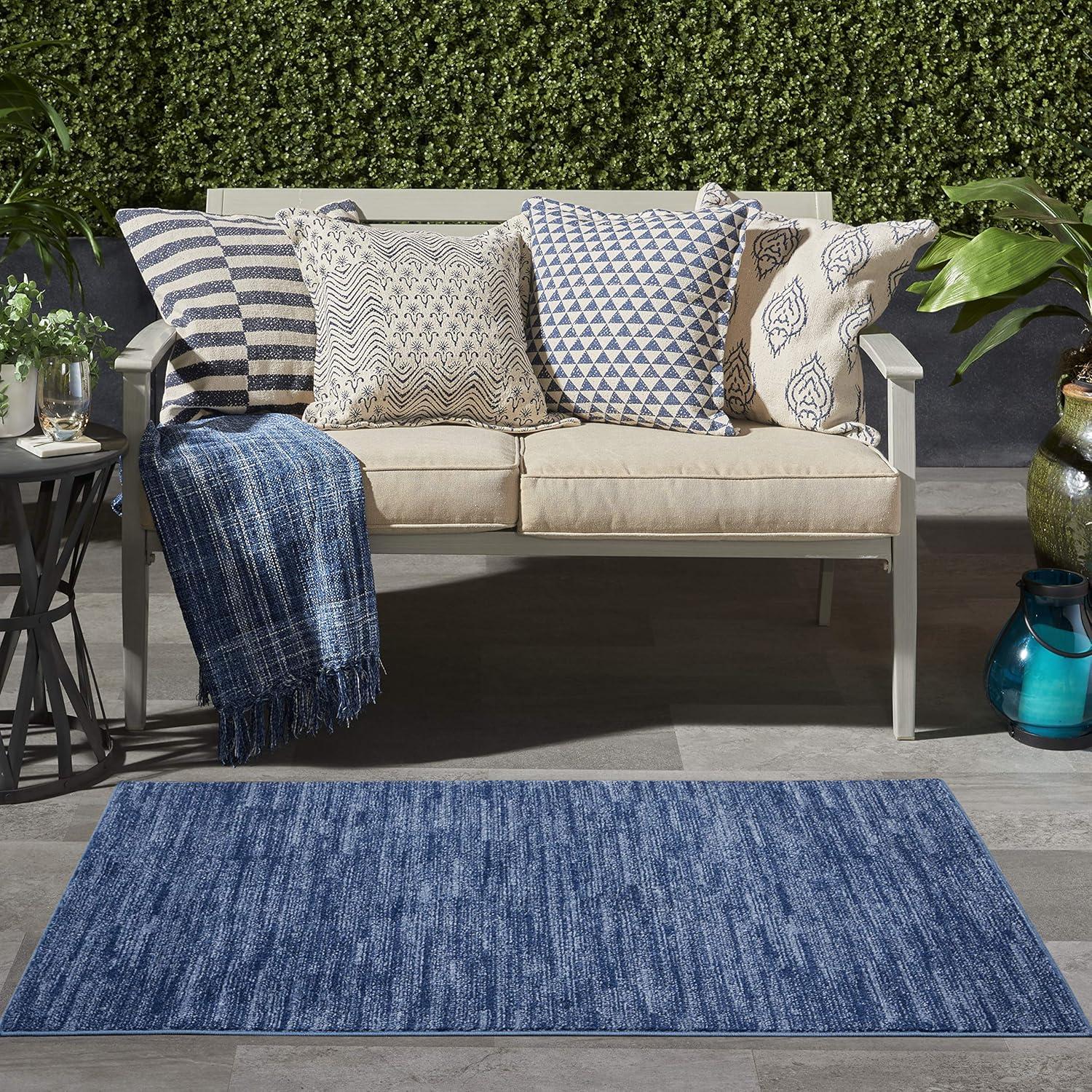 Nourison Nourison Essentials NRE01 Indoor/outdoor Area Rug - Navy Blue 3' x 5'