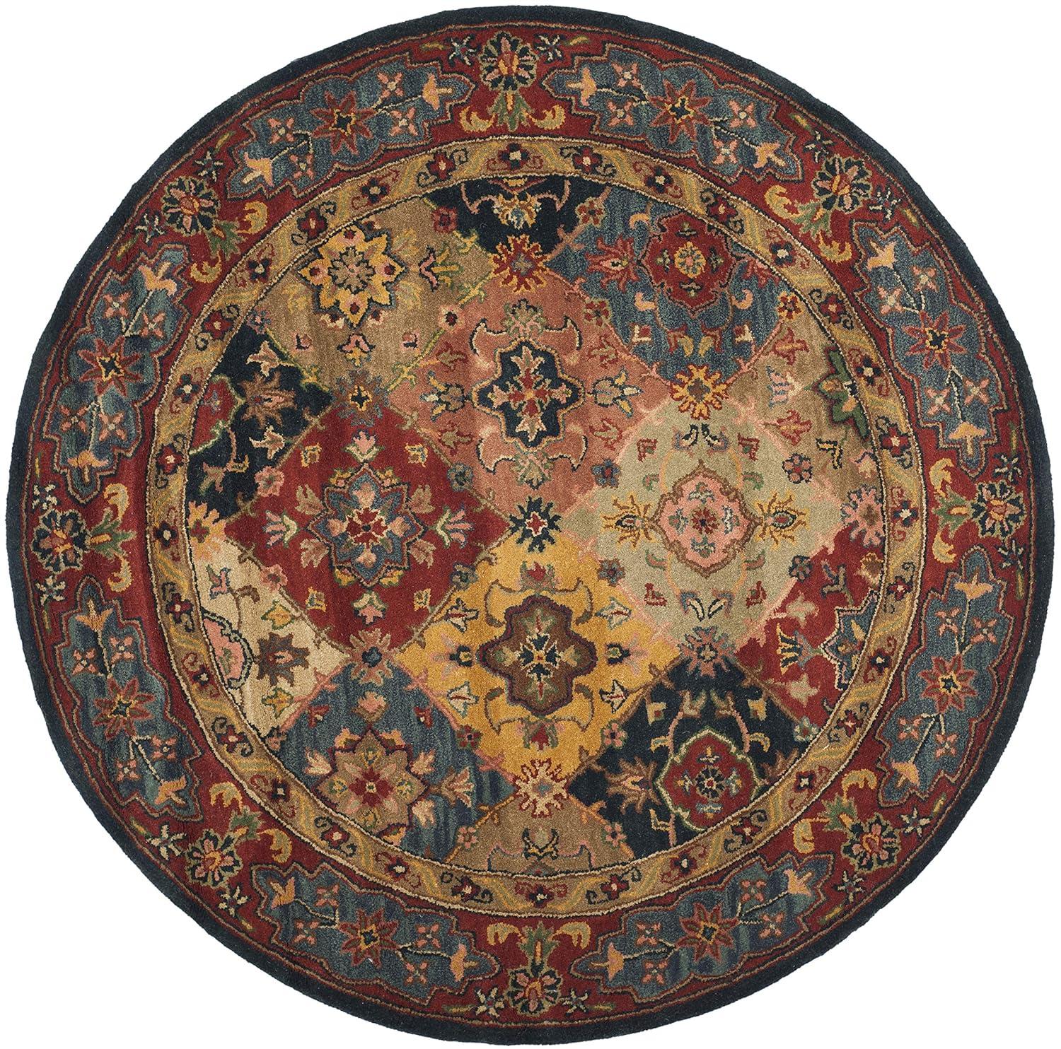 SAFAVIEH Heritage Trudi Traditional Wool Area Rug, Red/Multi, 10' x 10' Round