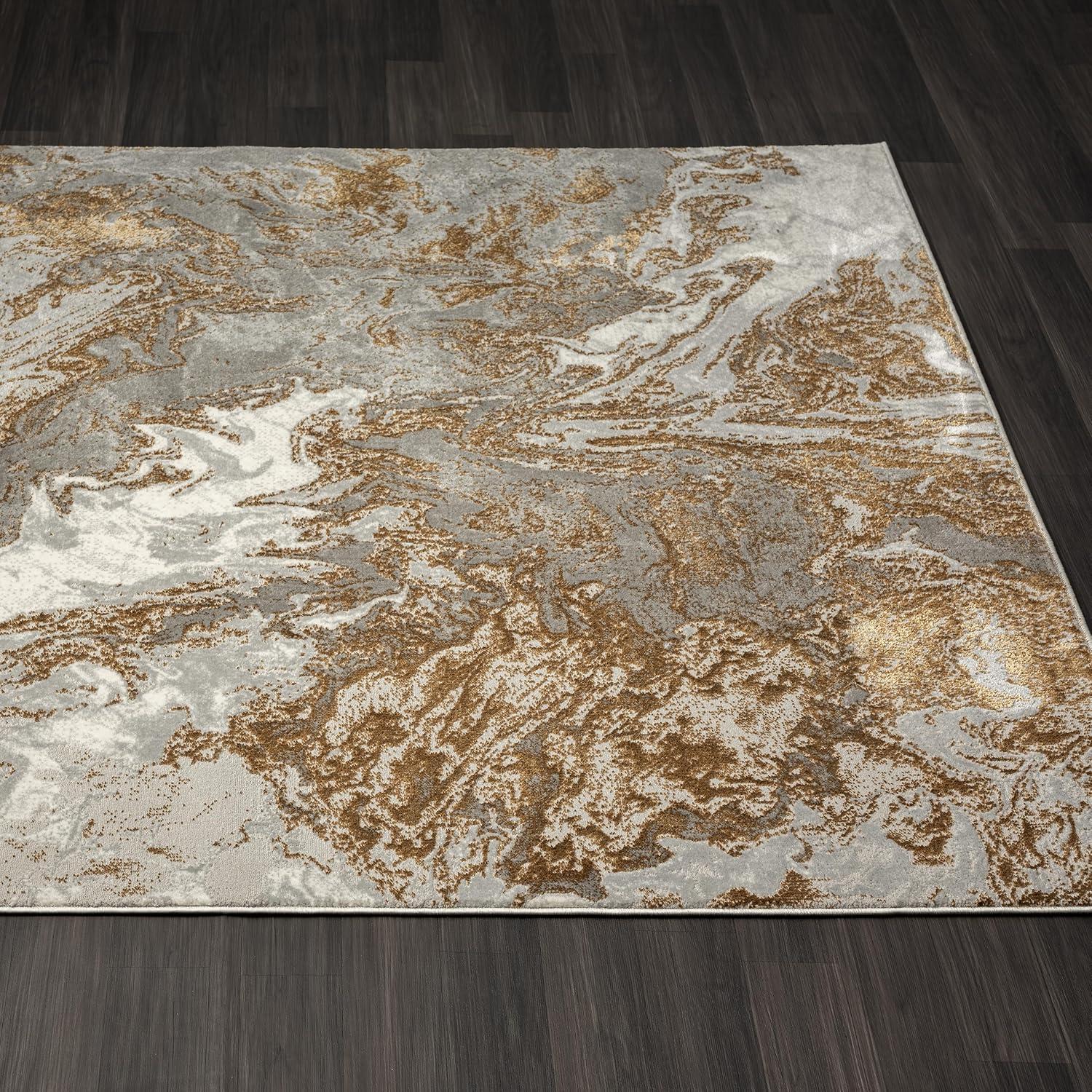 Luxe Weavers Marble Swirl Abstract Area Rug, Gray 4x5