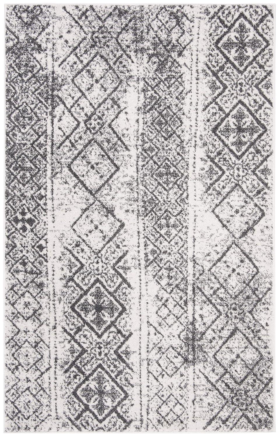 Adirondack ADR111 Machine Made Indoor Area Rug - Silver/Black - 5'-1"x7'-6" - Safavieh