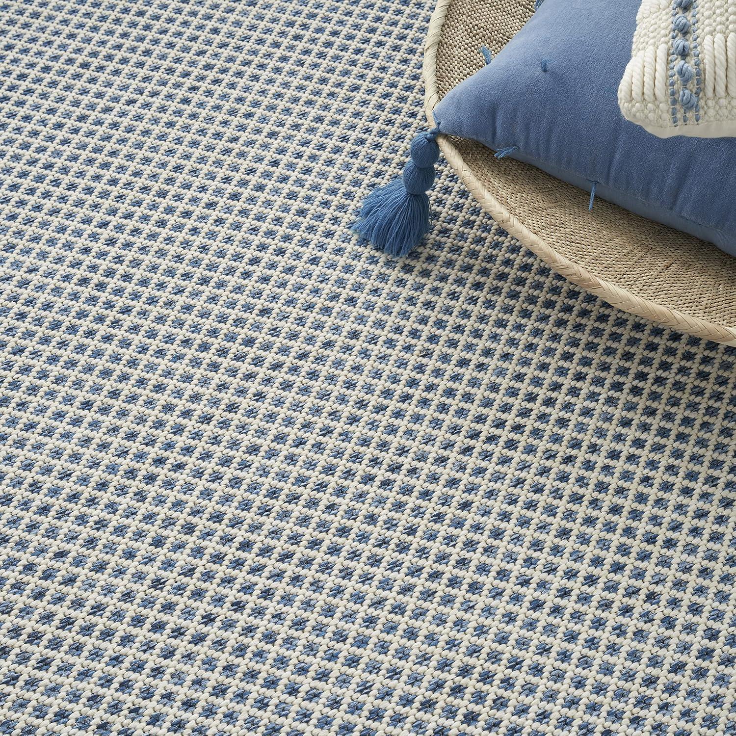 Nourison Courtyard COU01 Indoor/outdoor Area Rug - Ivory Blue 8' x 10'