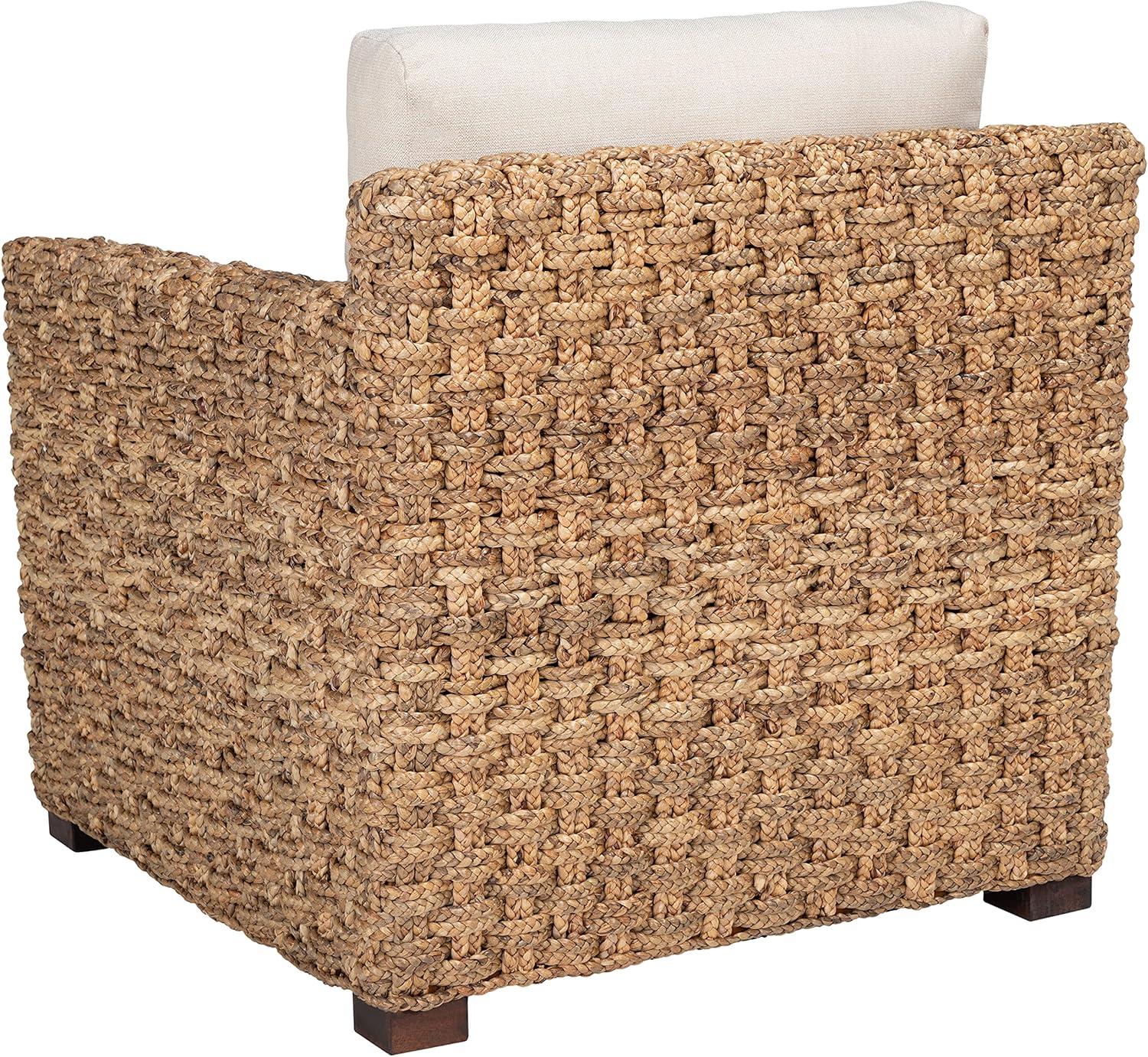 Gregory Beige Water Hyacinth Accent Chair with Cushions