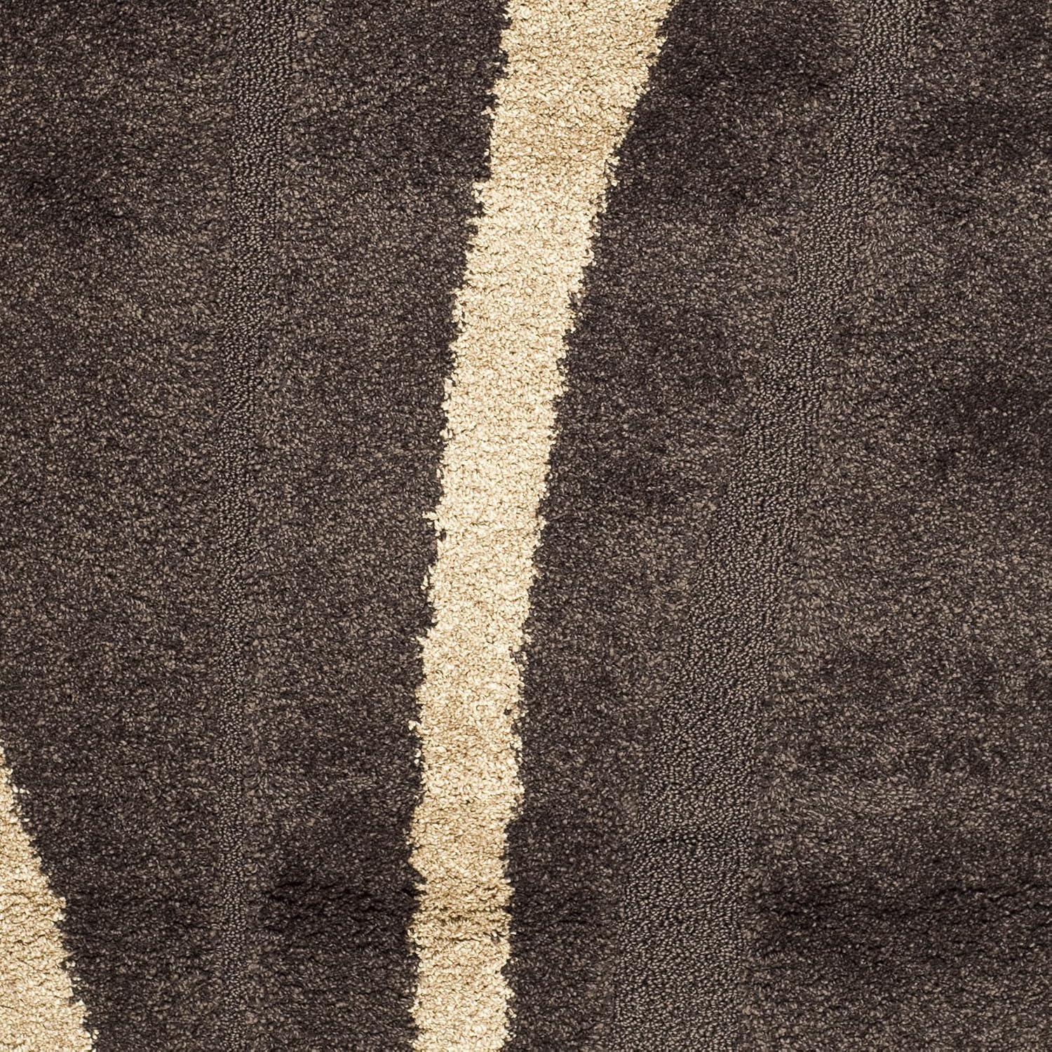 Florida Shag SG451 Power Loomed Indoor Area Rug - Dark Brown/Beige - 6'x9' - Safavieh.