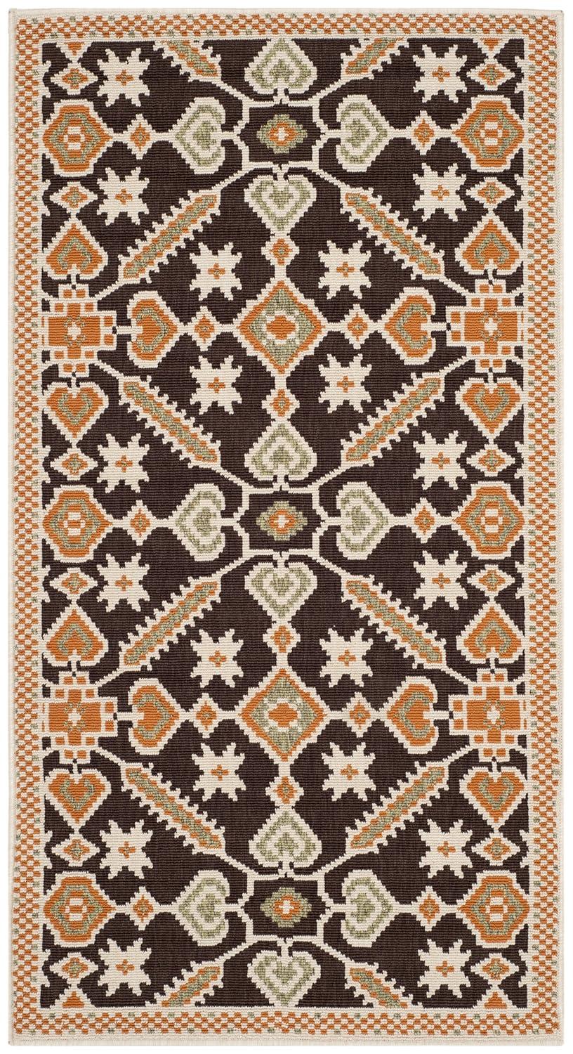 Veranda VER098 Power Loomed Indoor/Outdoor Accent Rug - Chocolate/Terracotta - 2'7"x5' - Safavieh