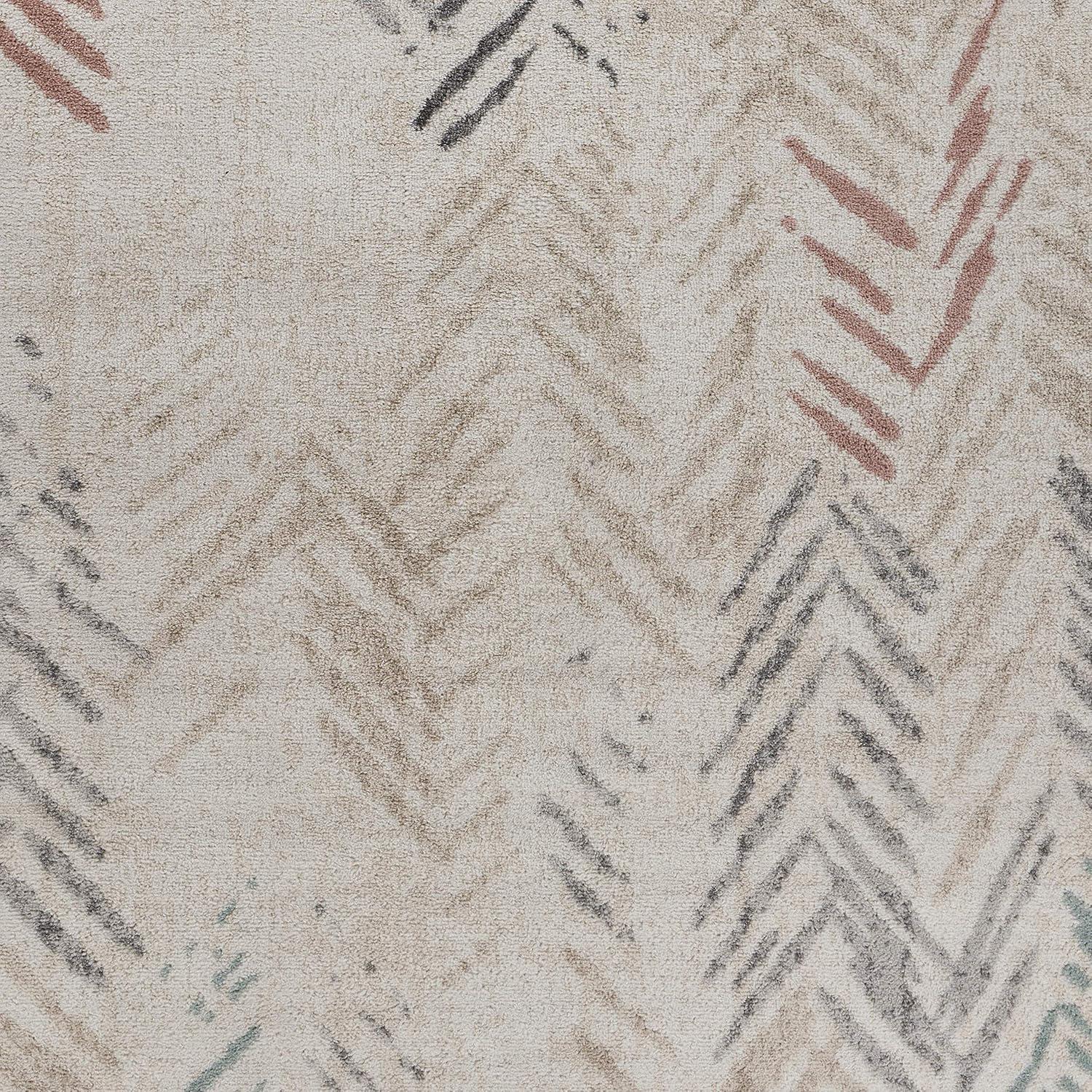 Ox Bay Arrows Distressed 5x8 Multi-color Chevron Herringbone Area Rug
