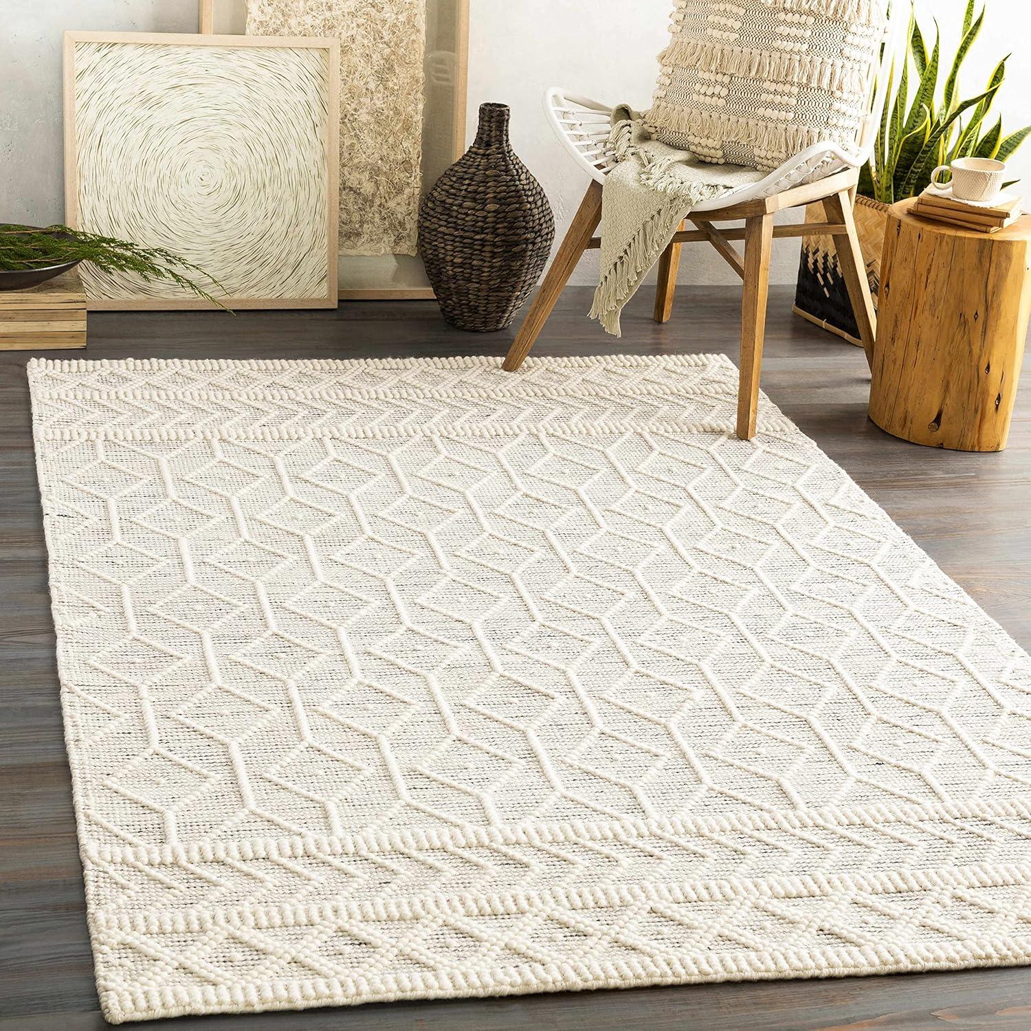 Hauteloom Rectangle Area Rug   White