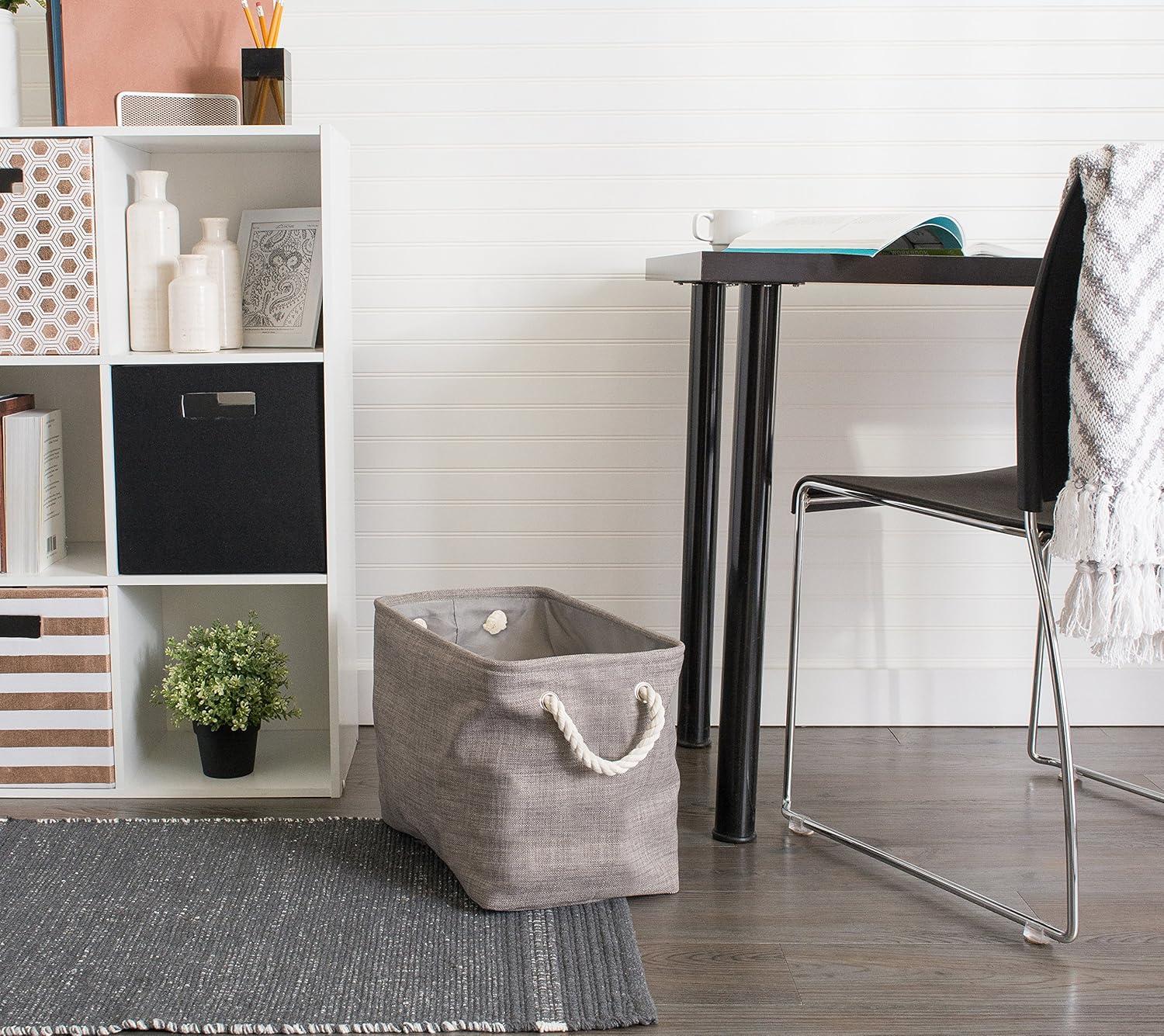16" x 10" x 12" Medium Polyester Variegated Rectangle Storage Bin Gray - Design Imports: Decorative Storage, No Assembly