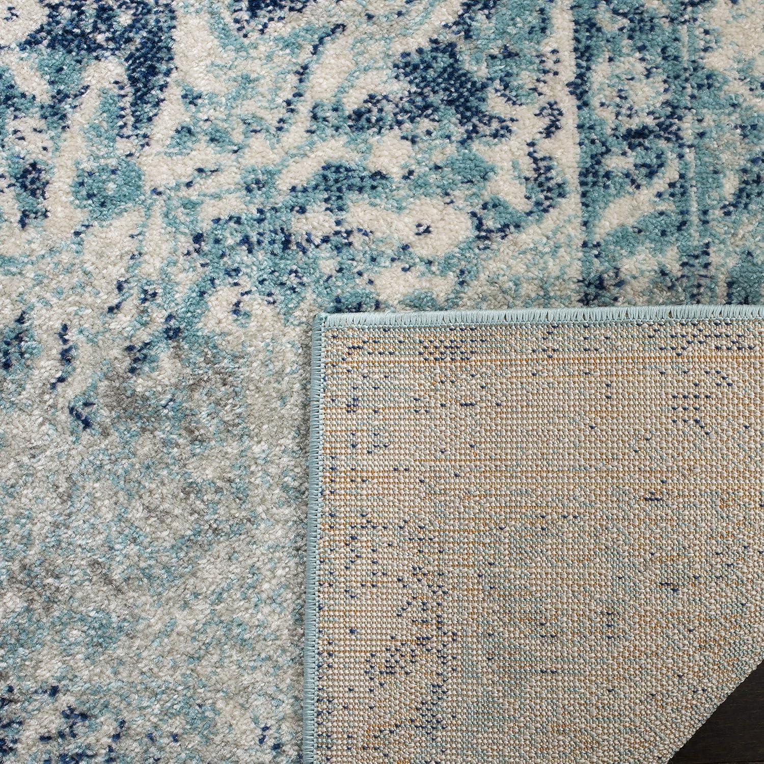Madison MAD152 Power Loomed Indoor Runner Rug - Ivory/Blue - 2'3"x14' - Safavieh