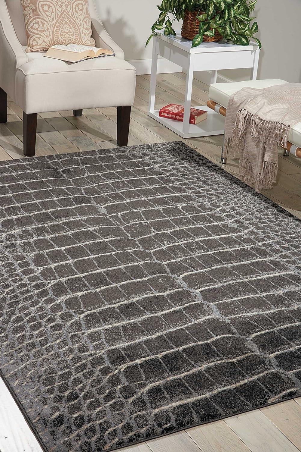 Nourison Maxell Animal Print Charcoal 5'3" x 7'3" Area Rug, (5x7)