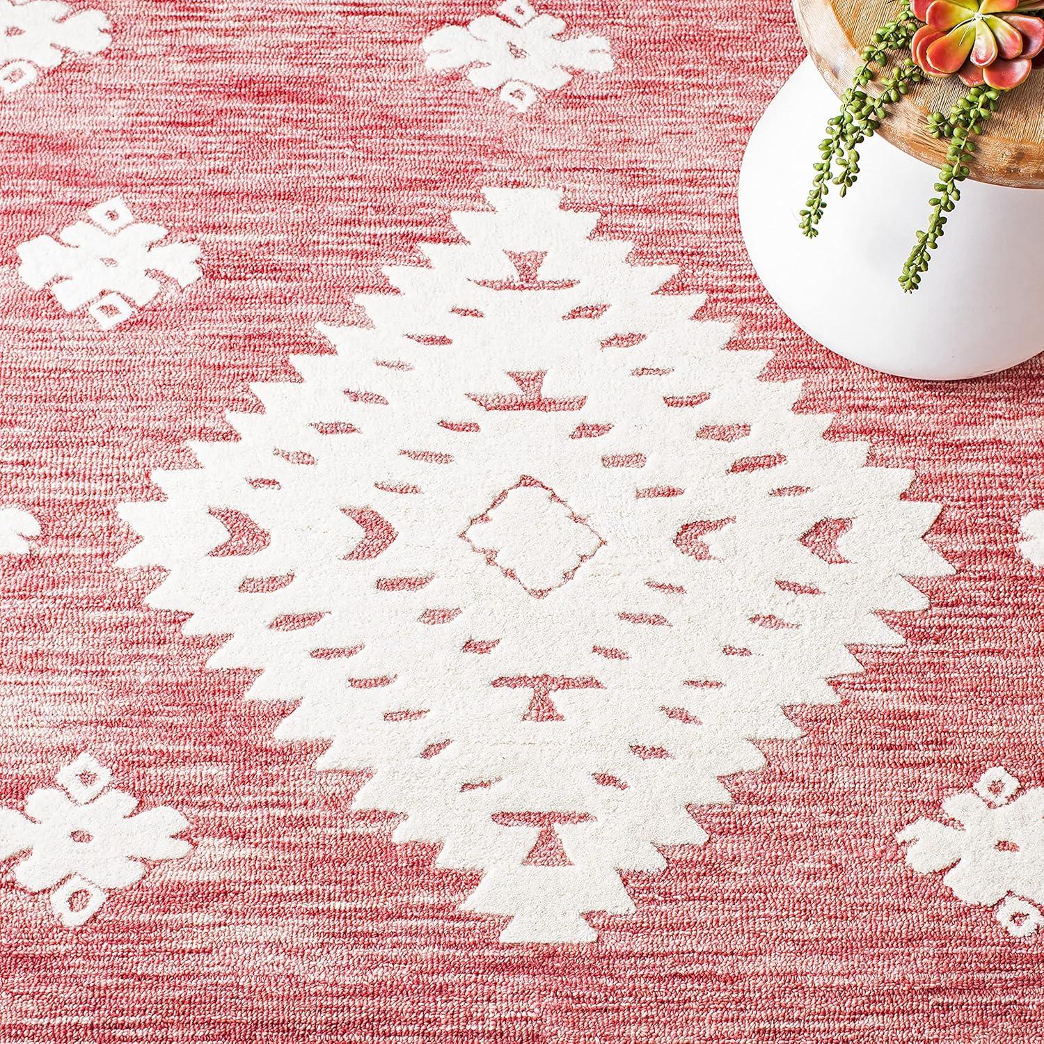 Aspen APN550 Hand Tufted Indoor Area Rug - Rust/Ivory - 7'x7' - Safavieh