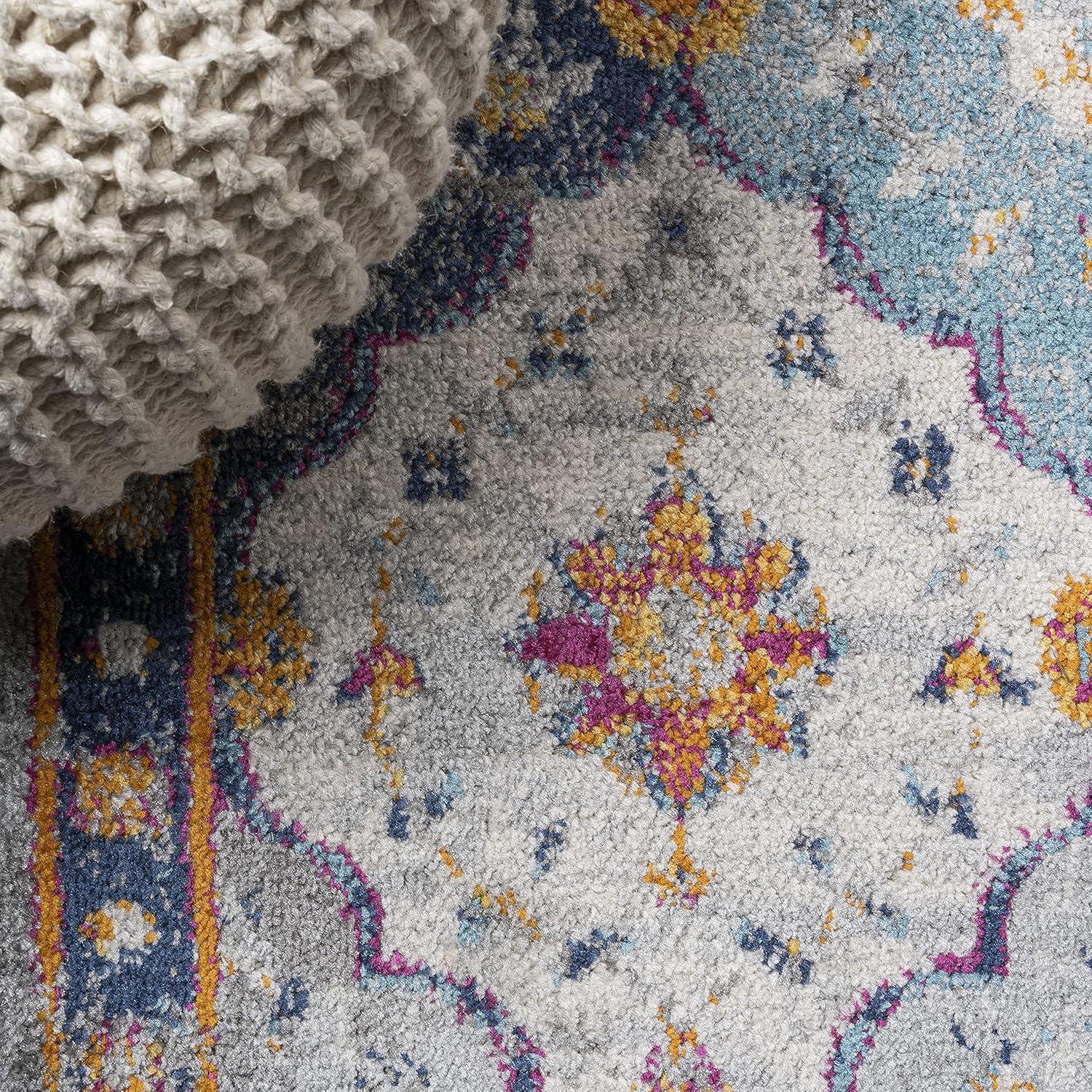 Kirman Bohemian Inspired Medallion  Area Rug - JONATHAN Y