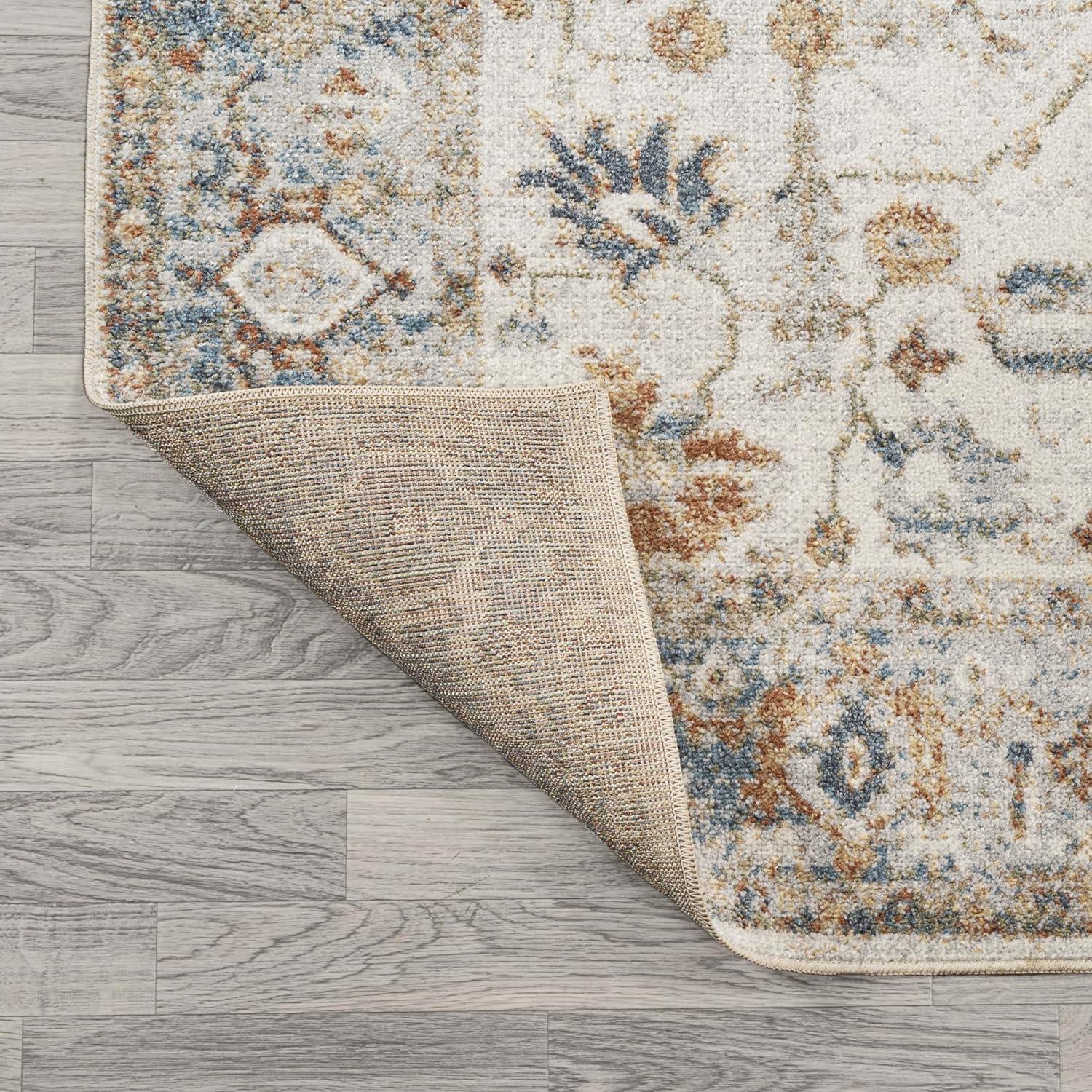JONATHAN Y Hiero Persian Border Low-Pile Machine-Washable Cream/Terra 8 ft. x 10 ft. Area Rug